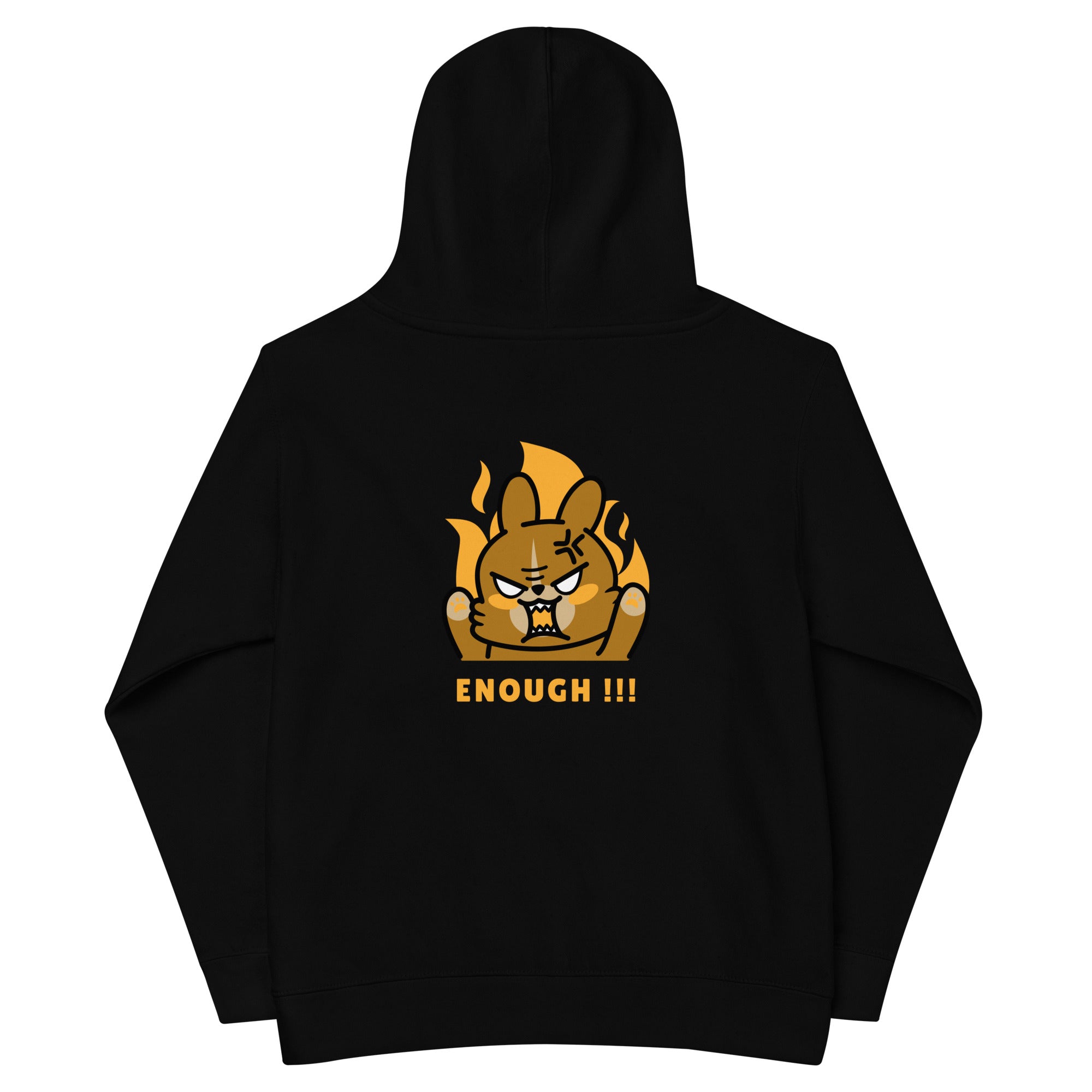 Enough!! - Kids fleece hoodie (back print)