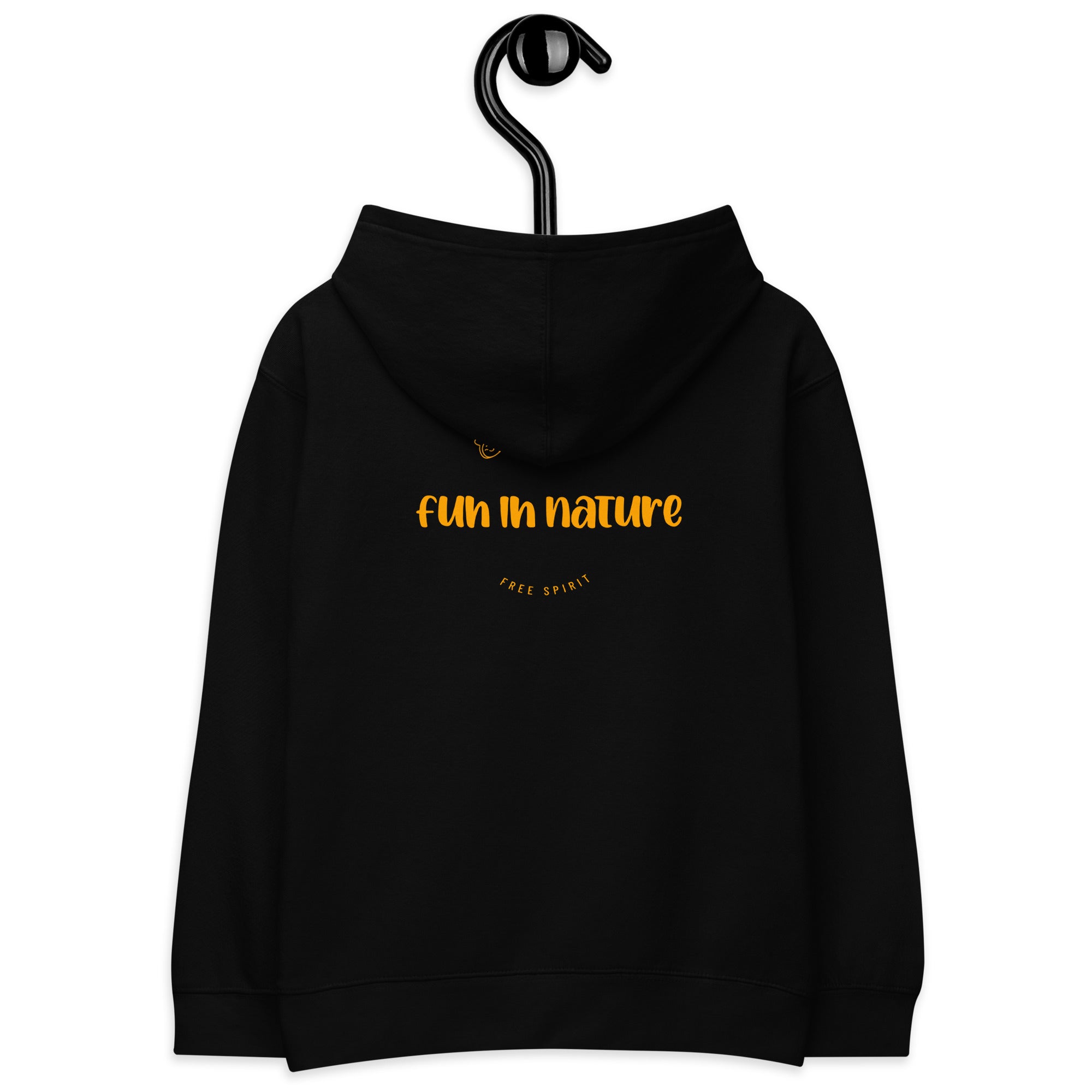 Fun in nature with logo - Kids fleece hoodie (back print)