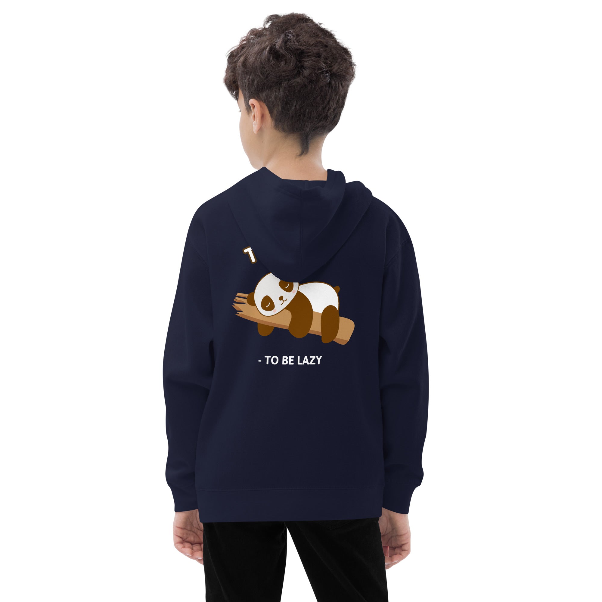 Too lazy to be lazy - Kids fleece hoodie (back print)