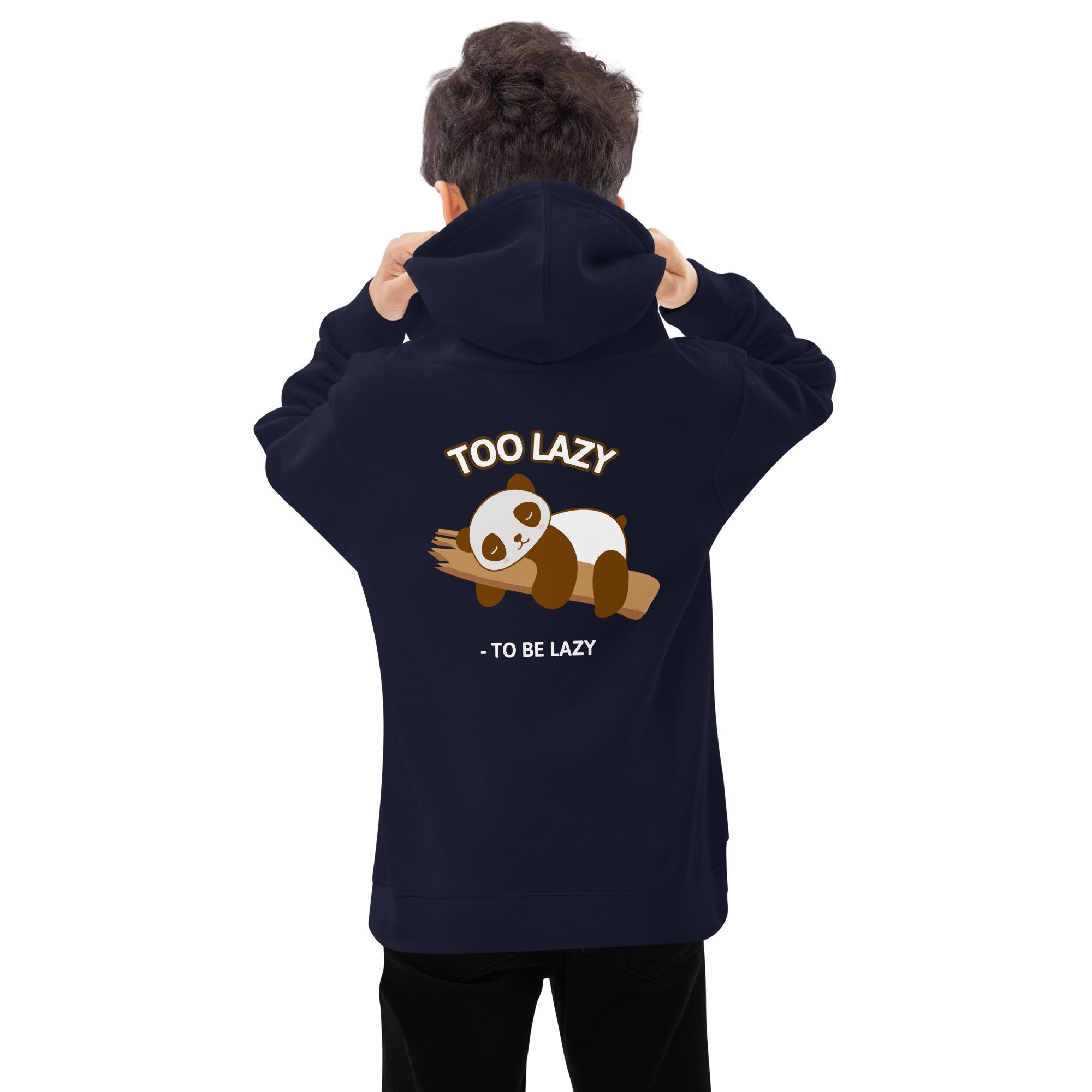 Too lazy to be lazy - Kids fleece hoodie (back print)