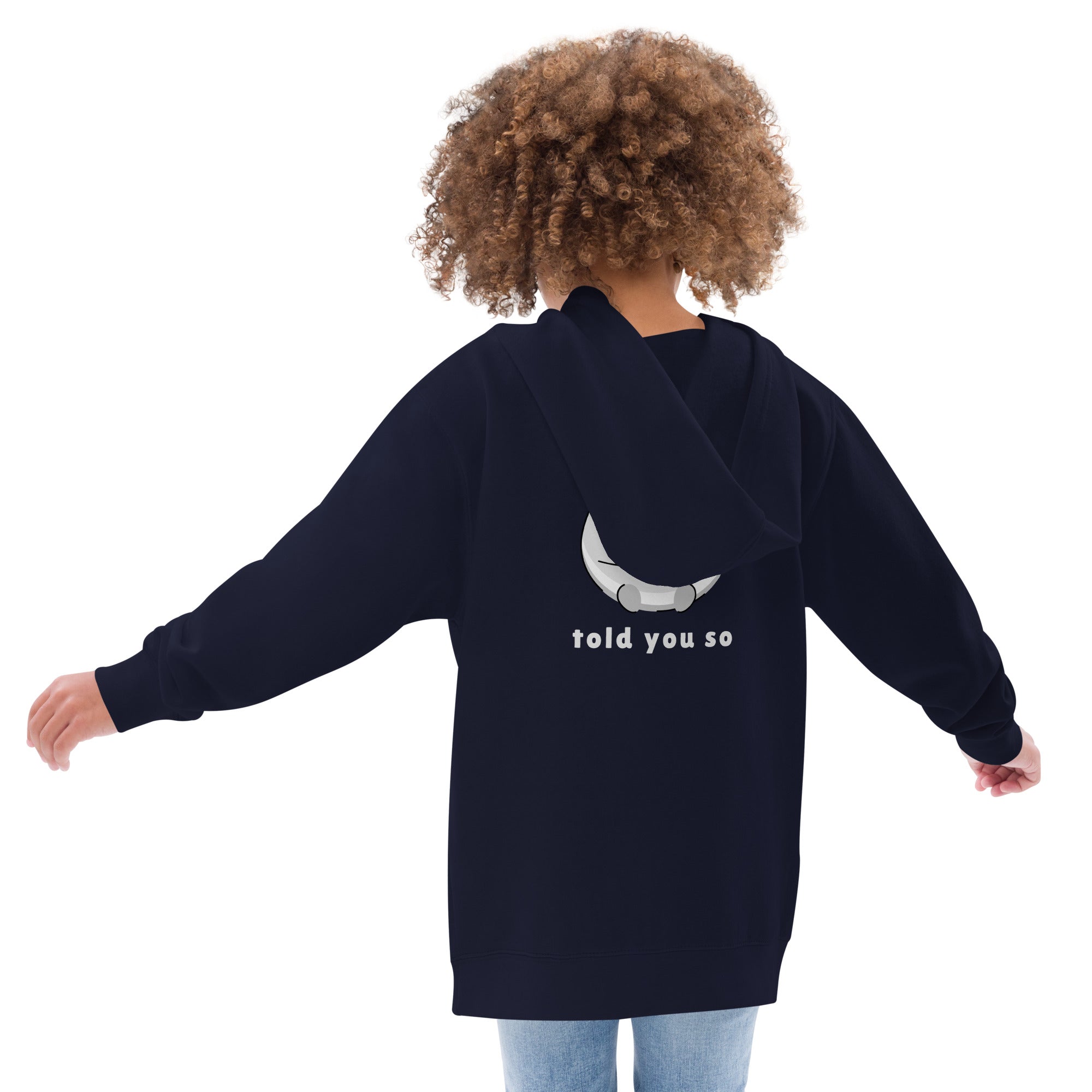 Told you so V - Kids fleece hoodie (back print)