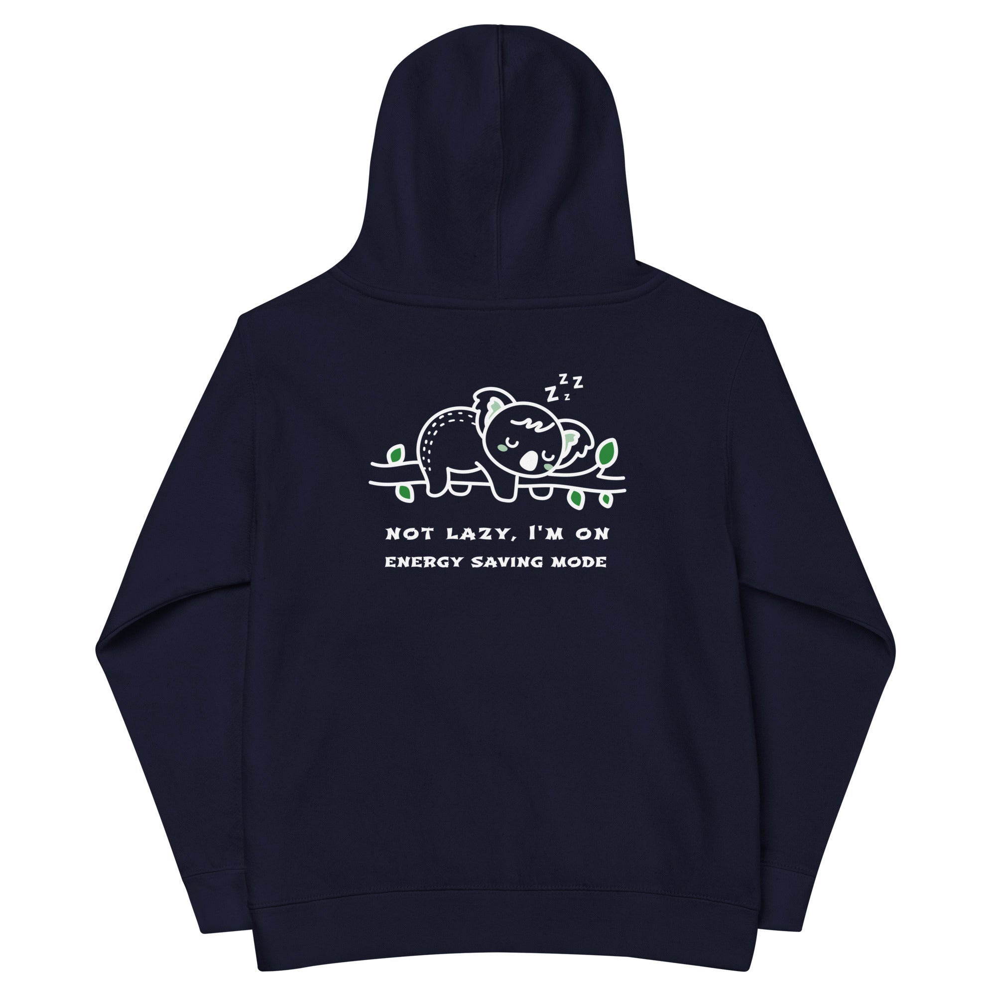 Not lazy, I'm on energy saving mode - Kids fleece hoodie (back print)