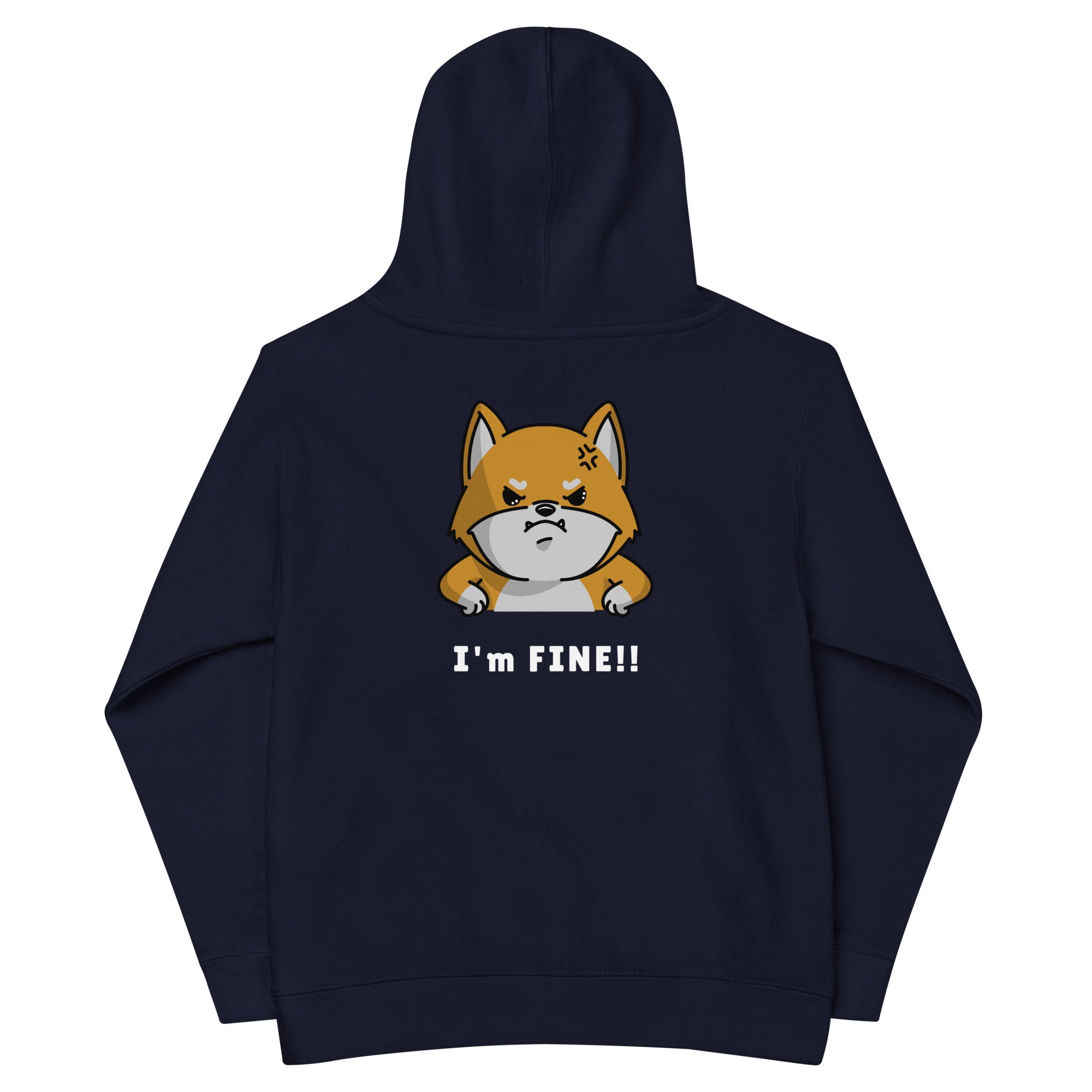 I'm fine - Kids fleece hoodie (back print)