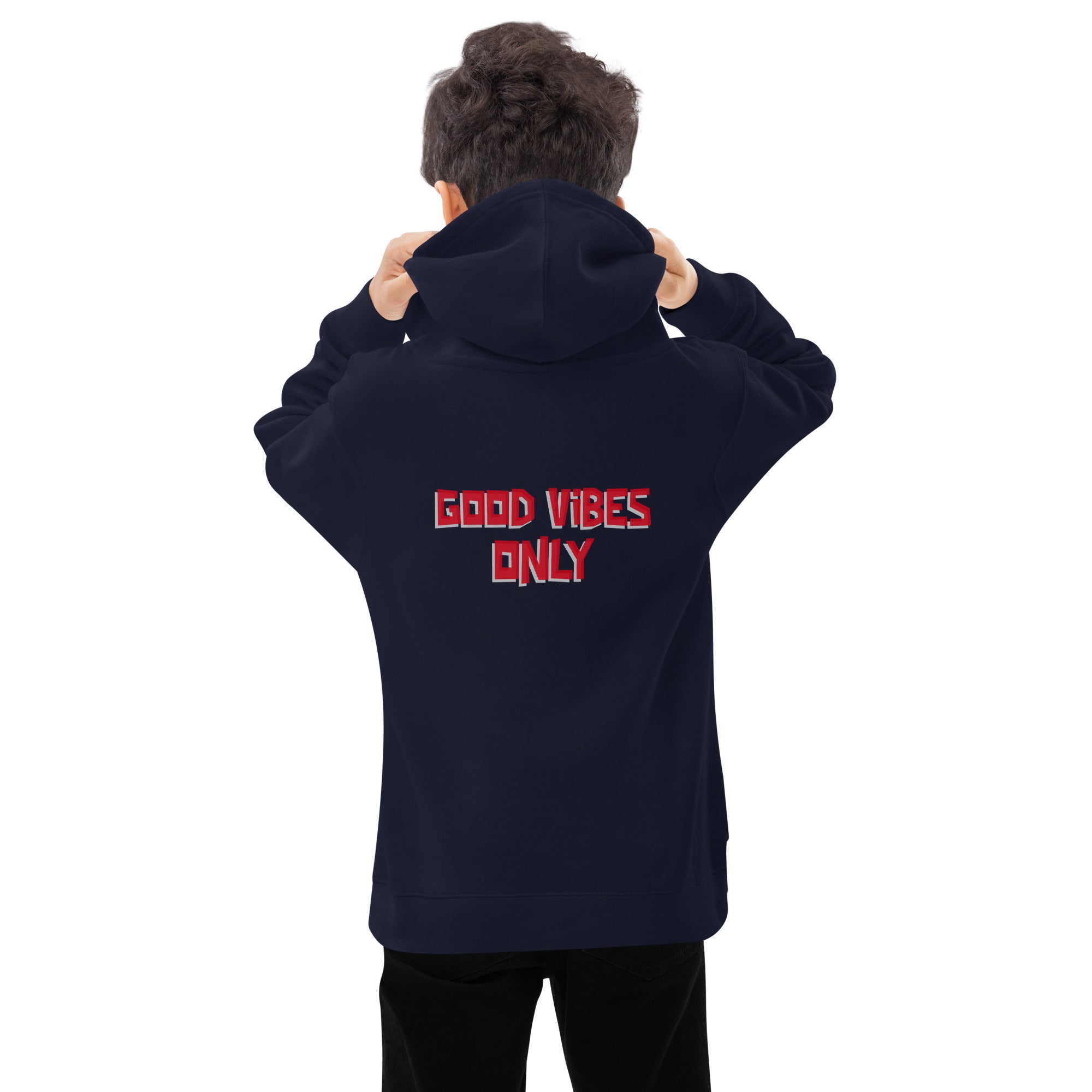 Good vibes only - Kids fleece hoodie (back print)