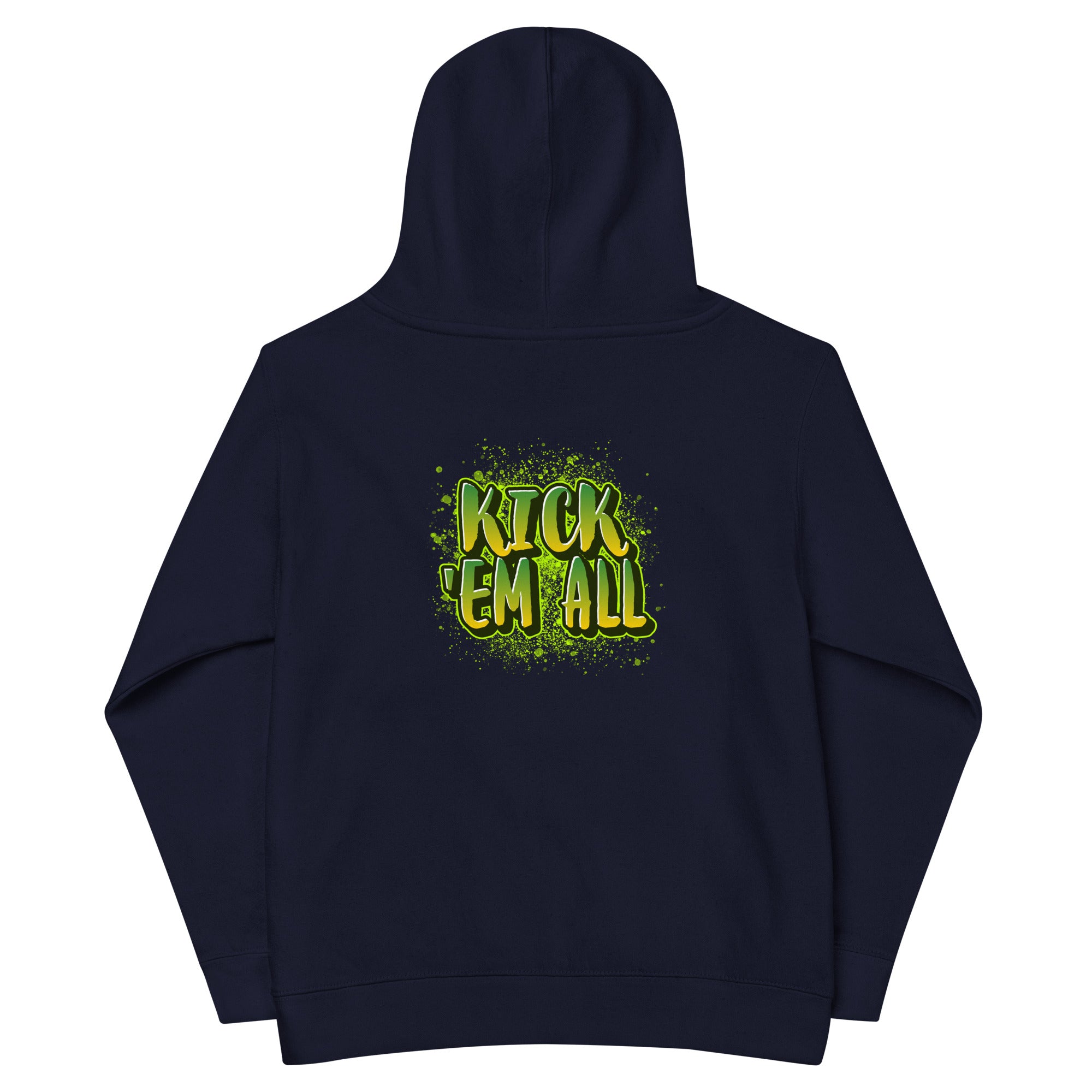 Kick'em all - Kids fleece hoodie (back print)