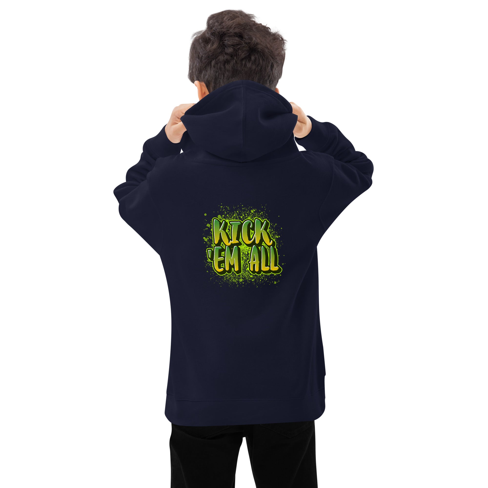 Kick'em all - Kids fleece hoodie (back print)