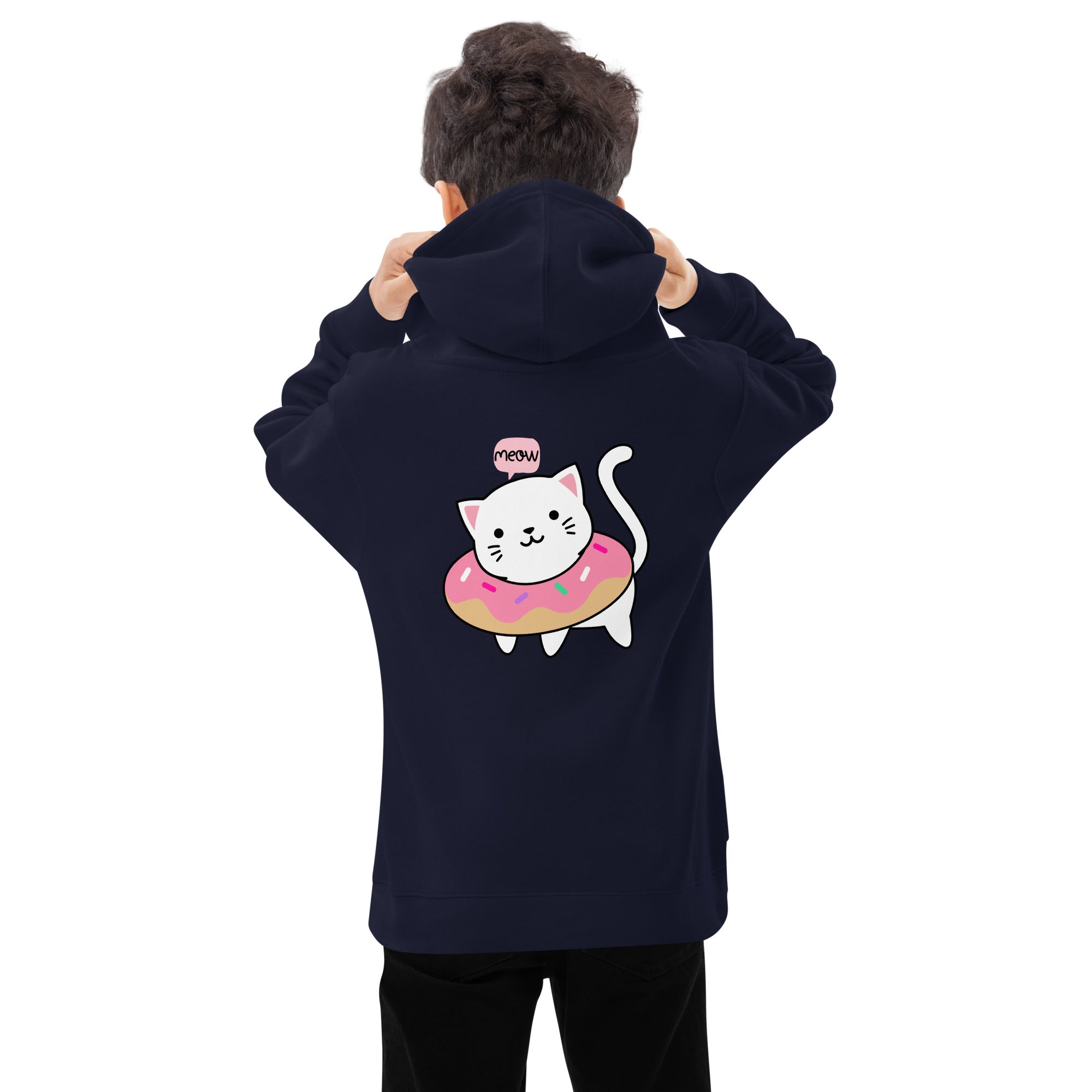 Meow V2 - Kids fleece hoodie (back print)