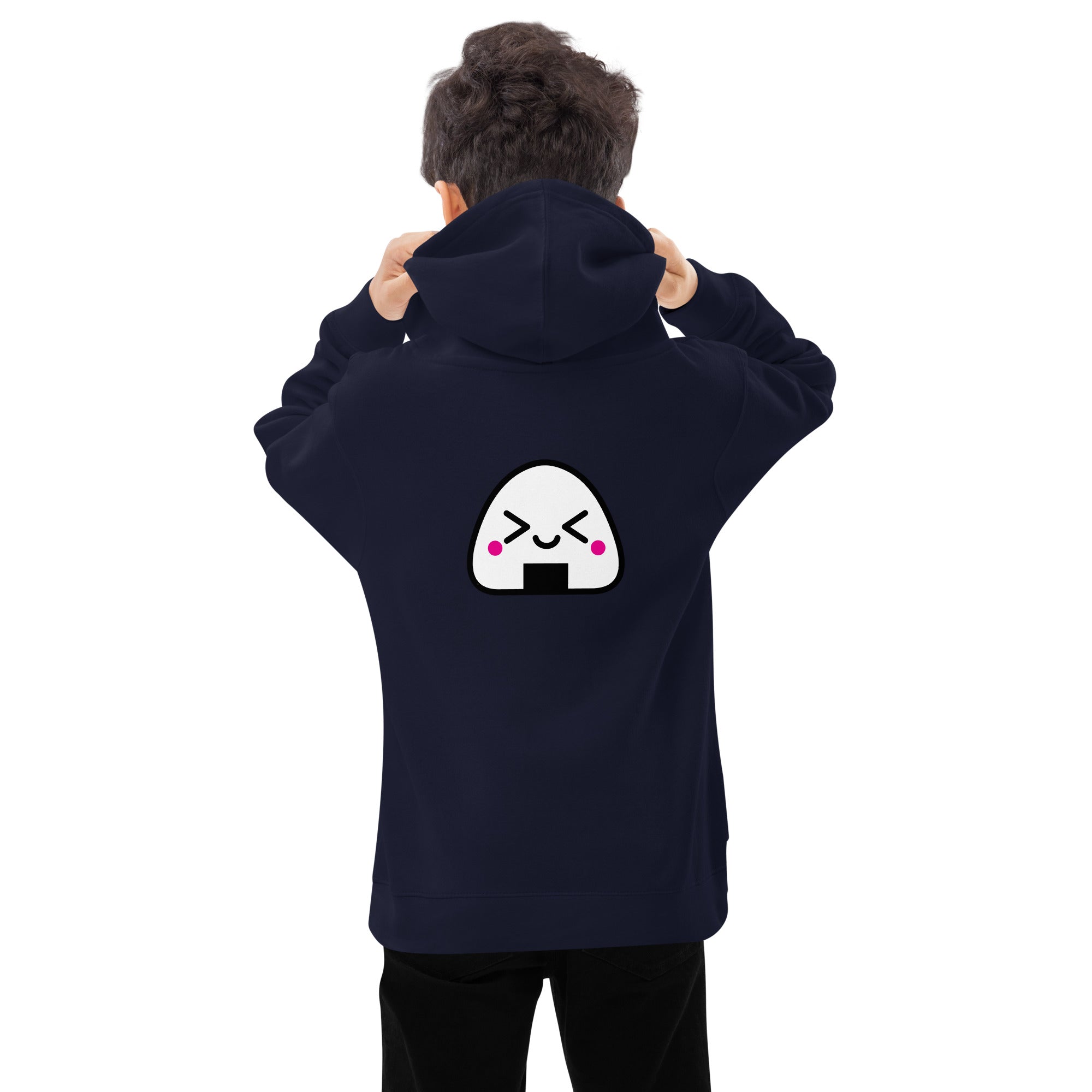 Kawaii Onigiri - Kids fleece hoodie (back print)