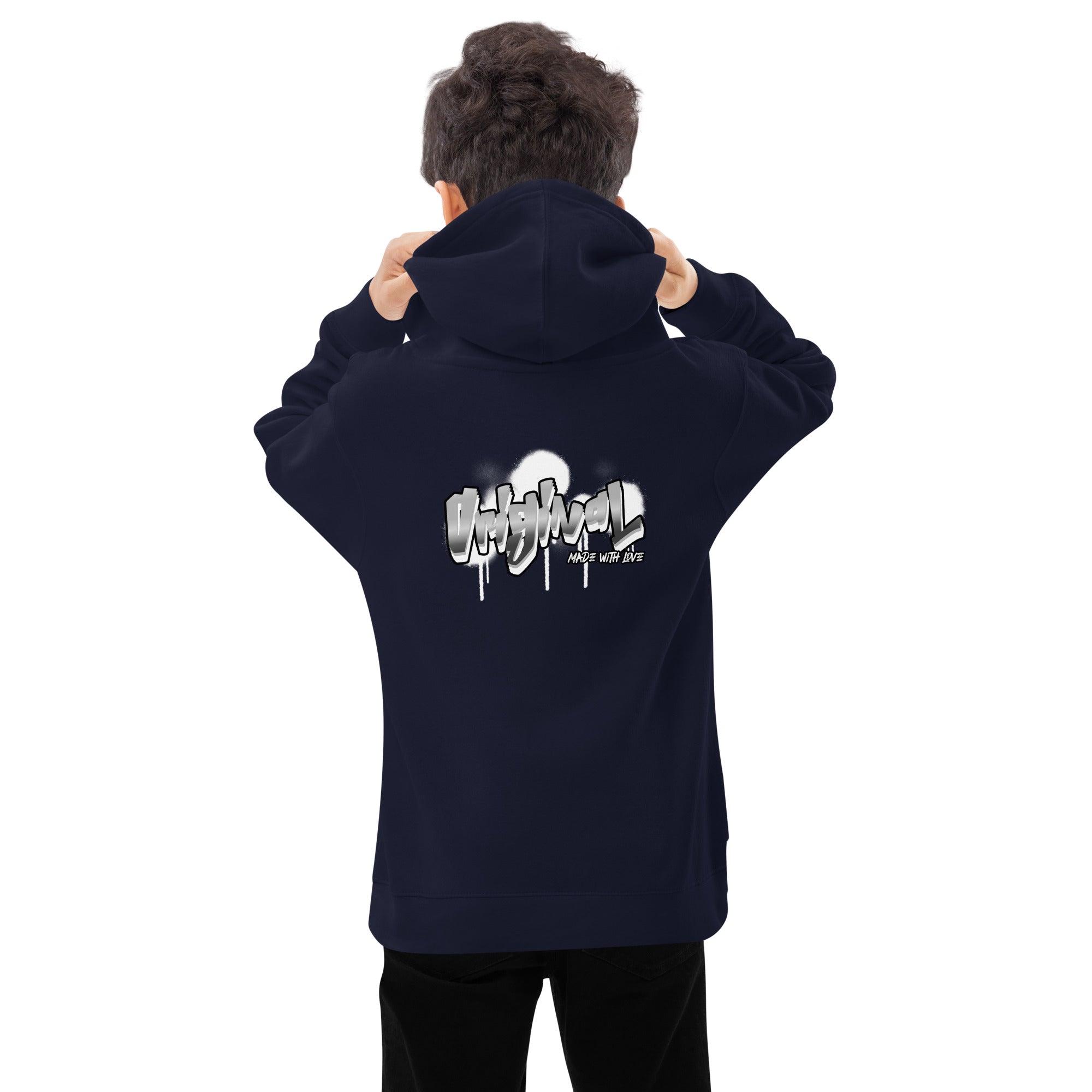 Original made with love - Kids fleece hoodie (back print)