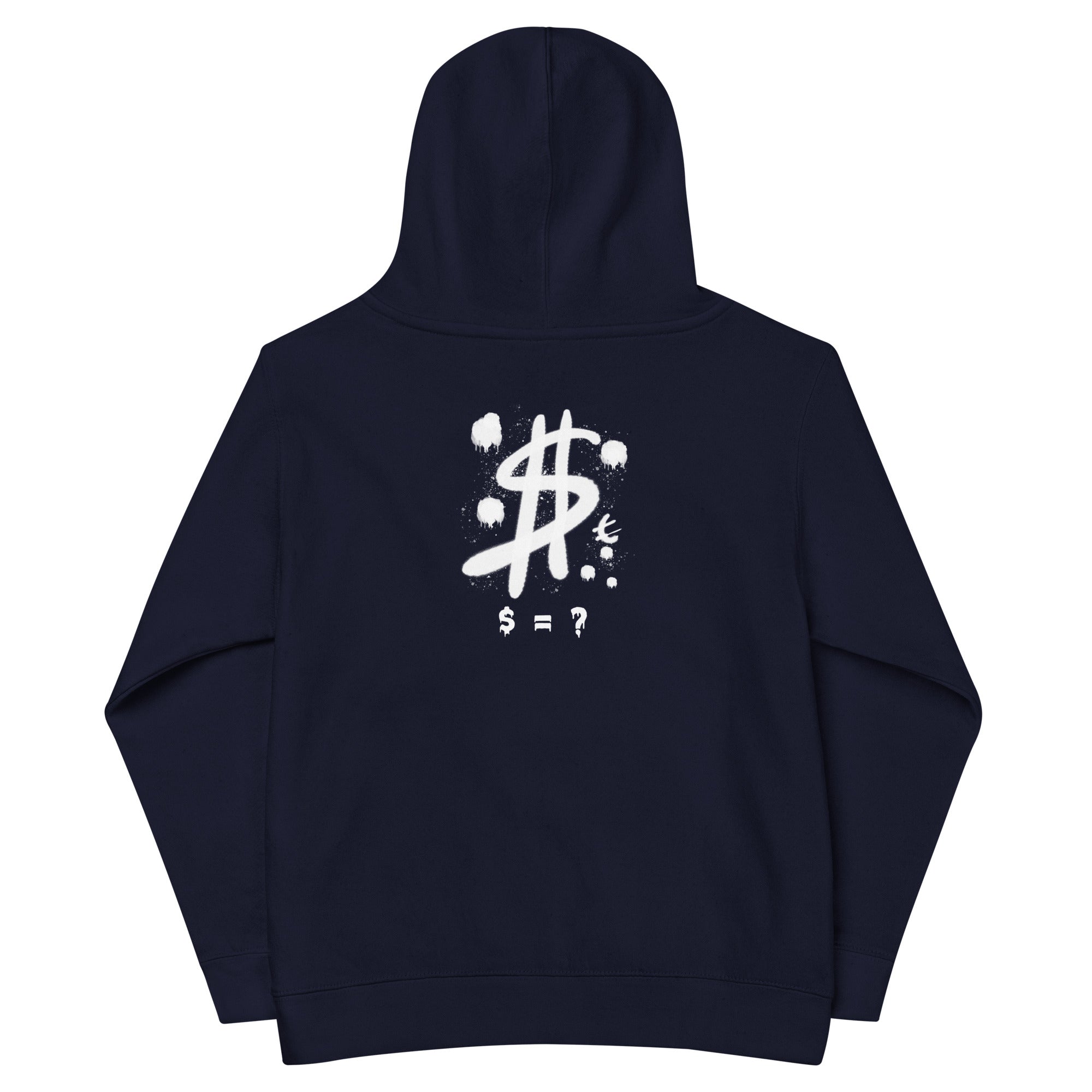 $ = ? - Kids fleece hoodie (back print)