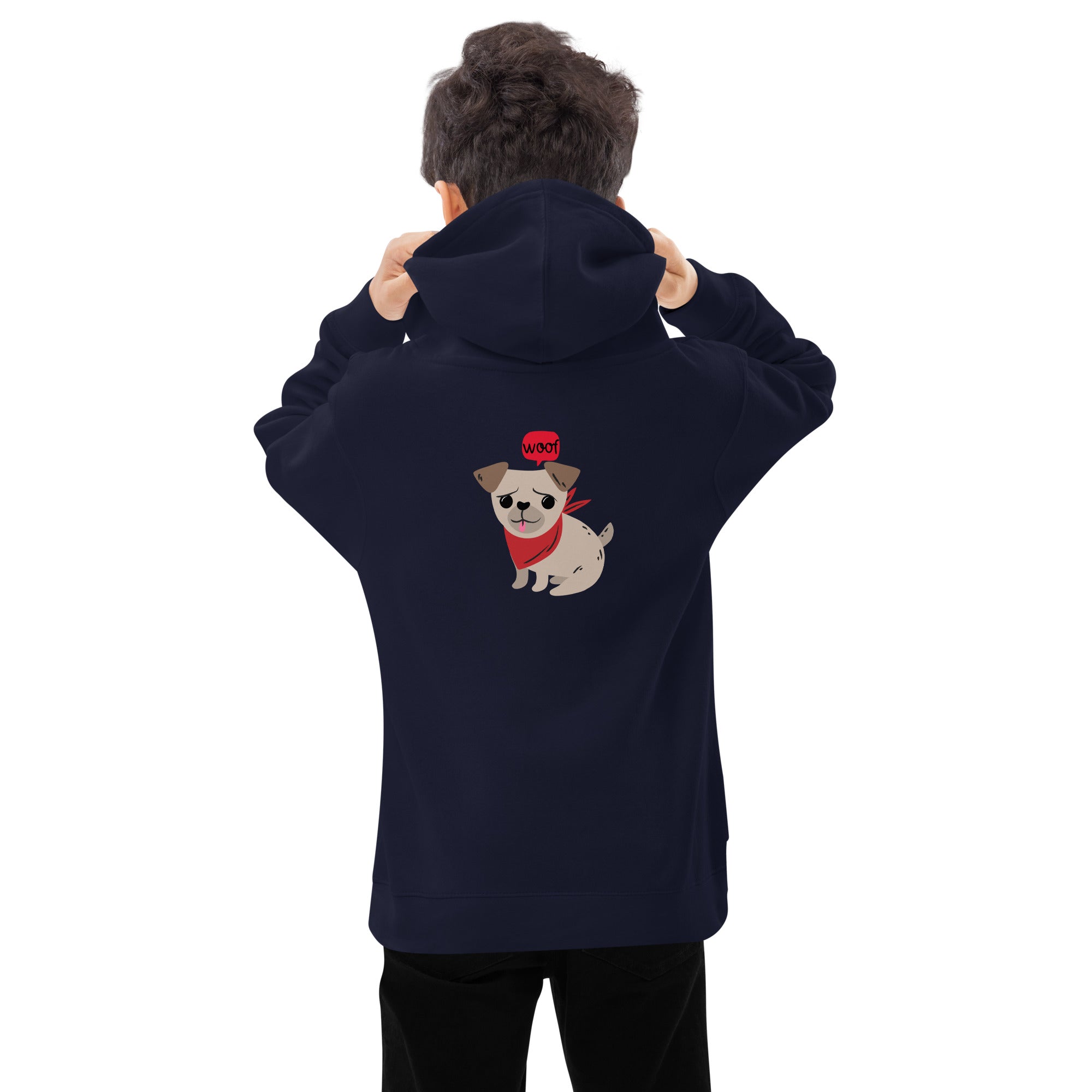 Woof V2 - Kids fleece hoodie (back print)