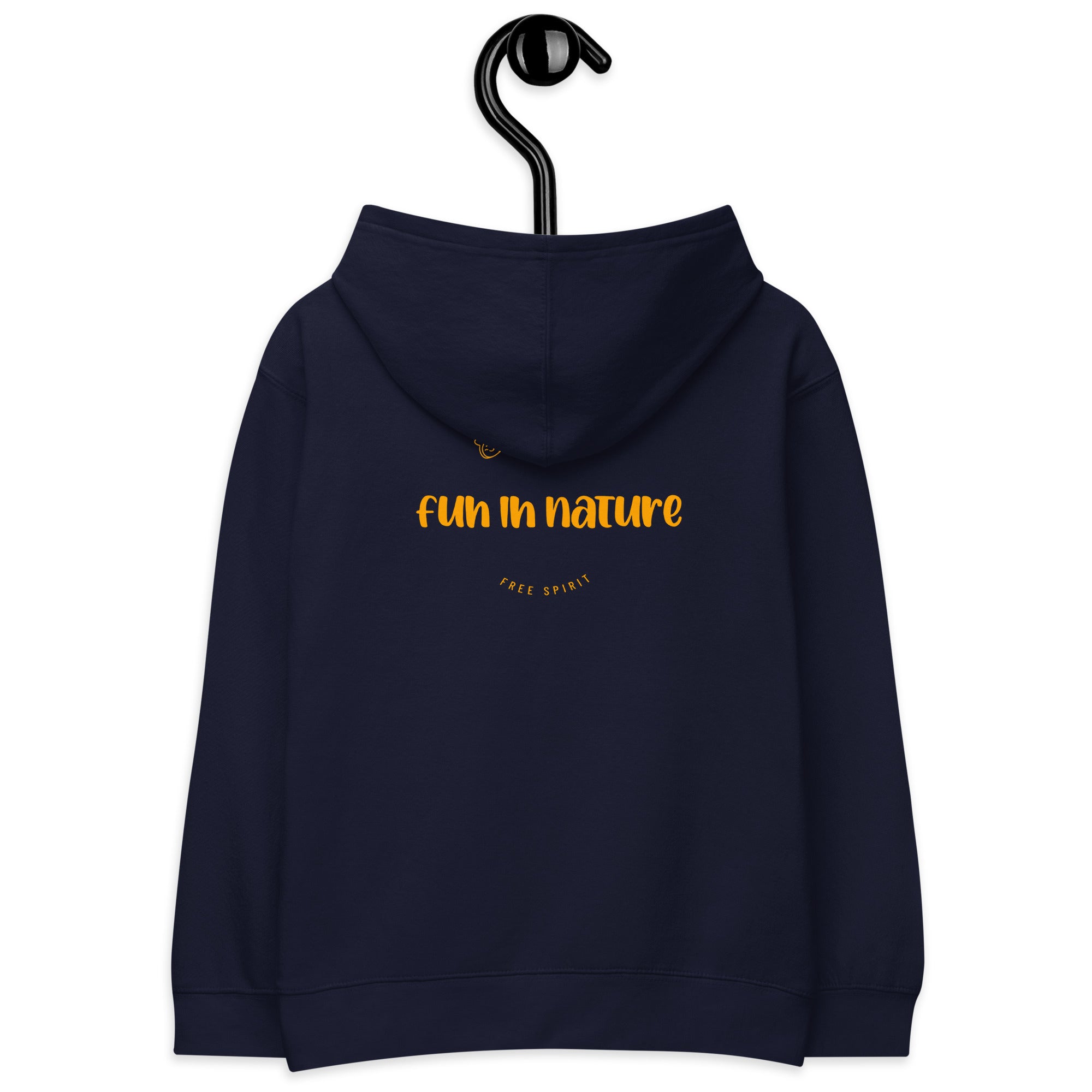 Fun in nature with logo - Kids fleece hoodie (back print)