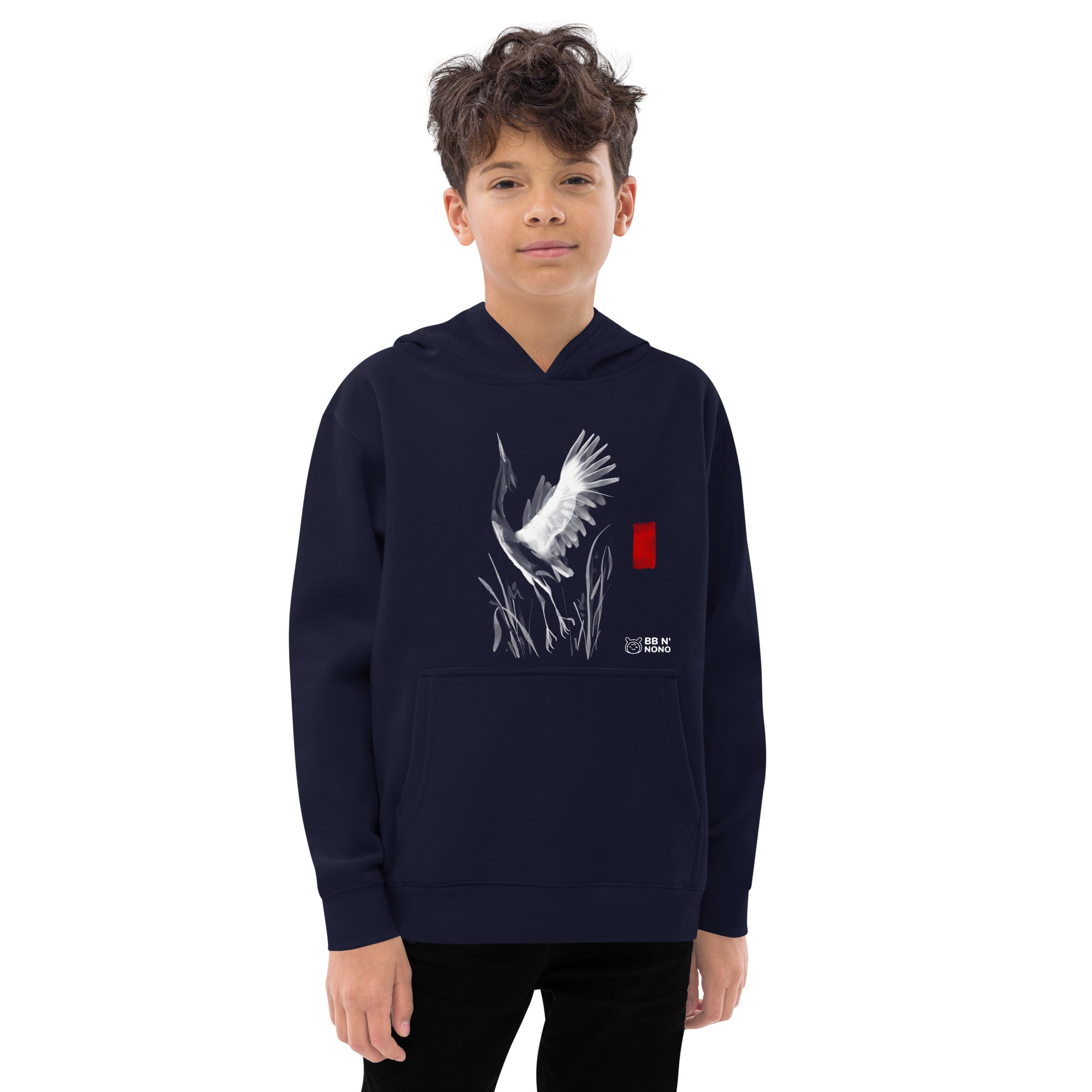 Sumi-e style - Kids fleece hoodie