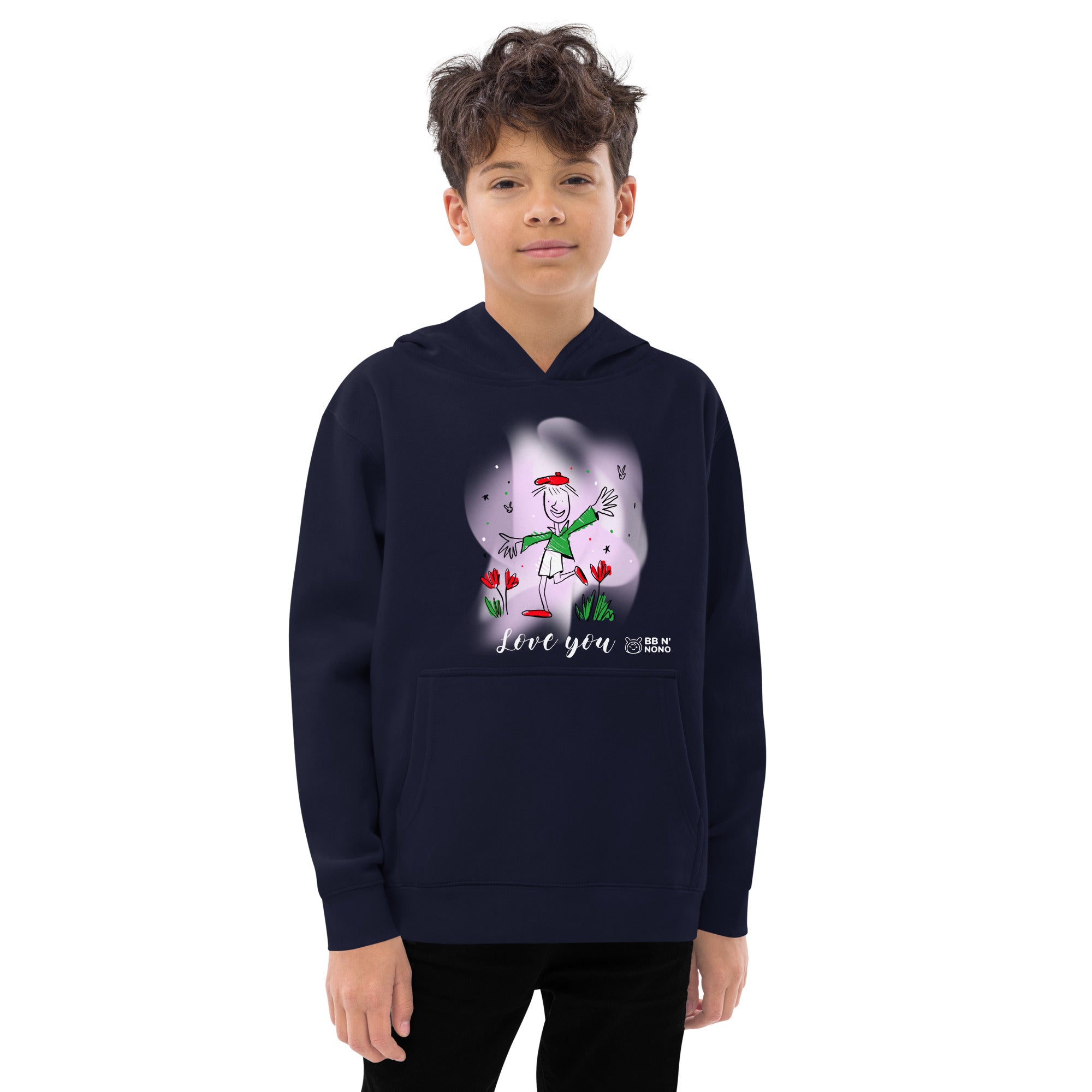 Love you - Kids fleece hoodie