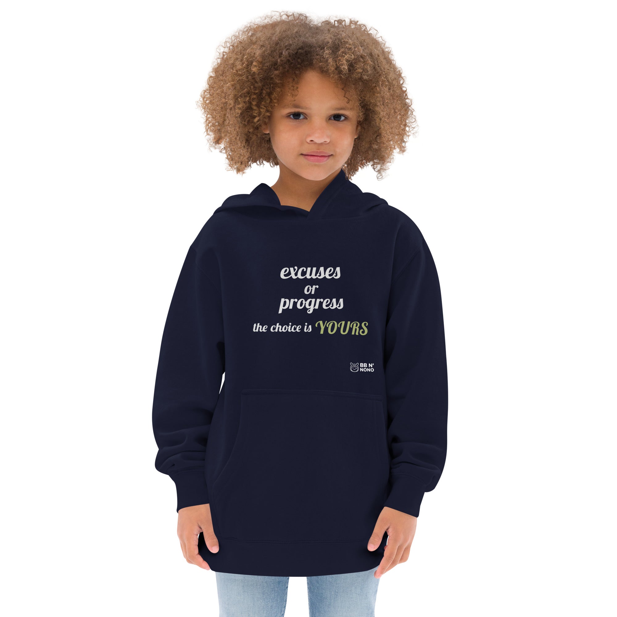 Excuses or Progress, the choice is yours V - Kids fleece hoodie