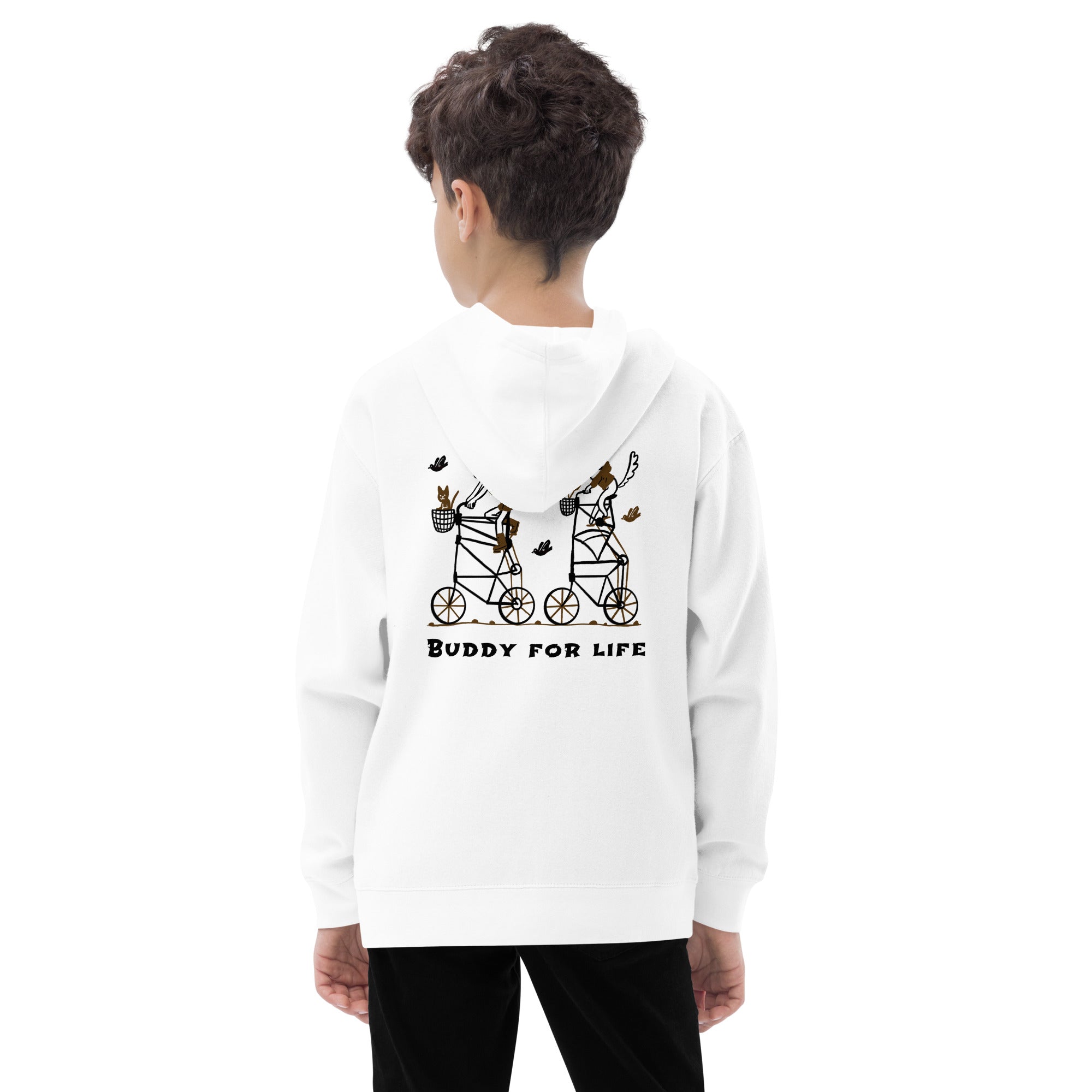 Buddy for life - Kids fleece hoodie (back print)