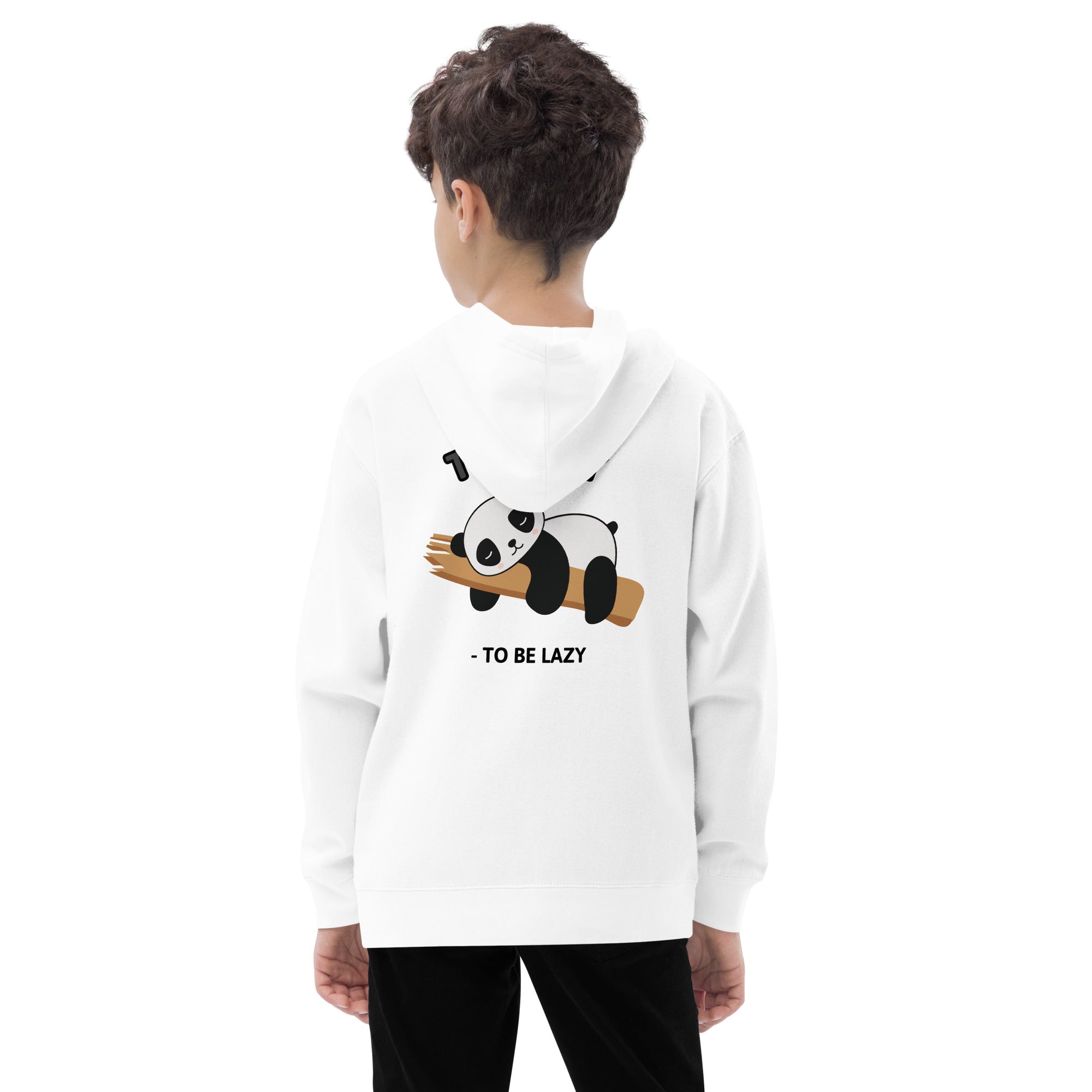 Too lazy to be lazy - Kids fleece hoodie (back print)