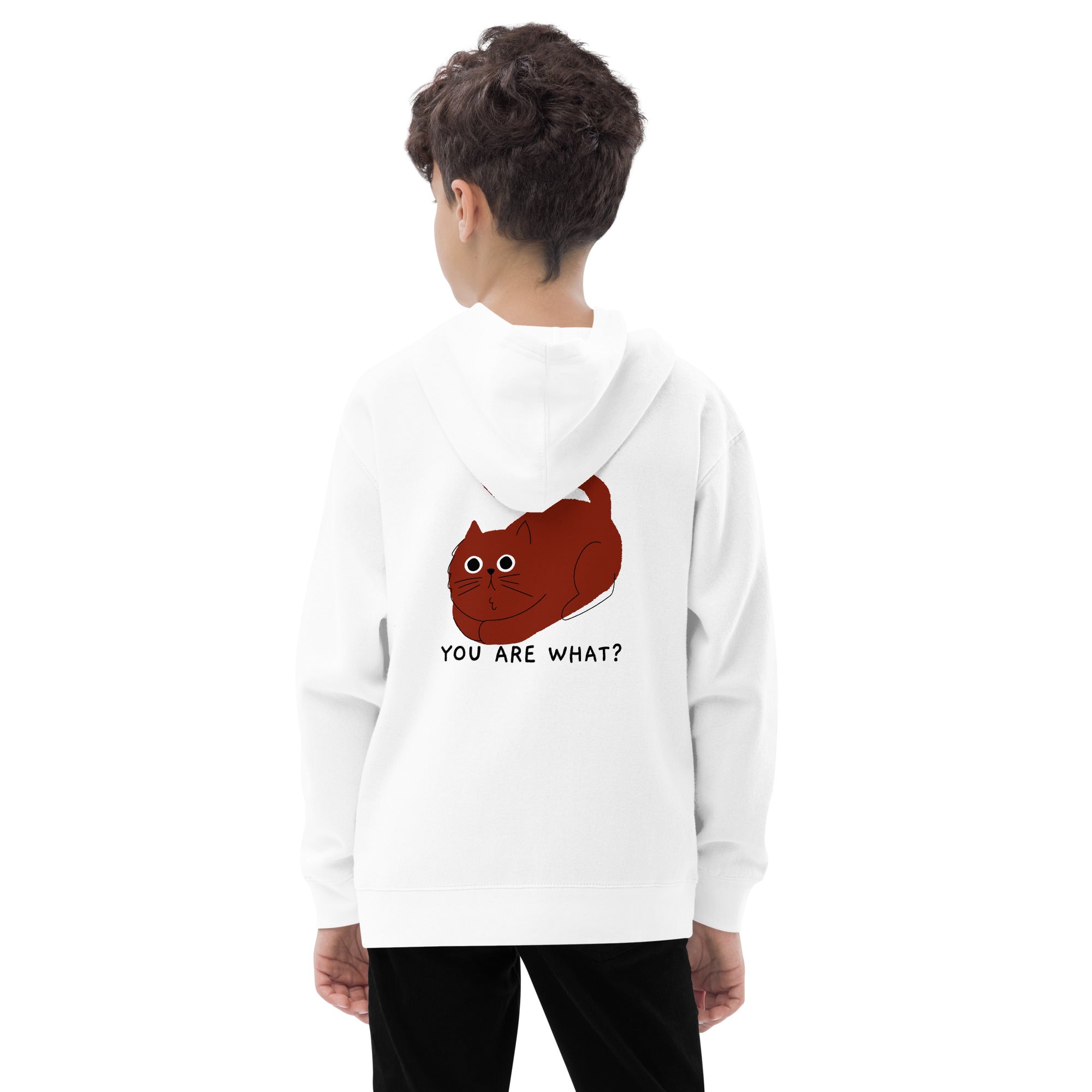 You are what? - Kids fleece hoodie (back print)