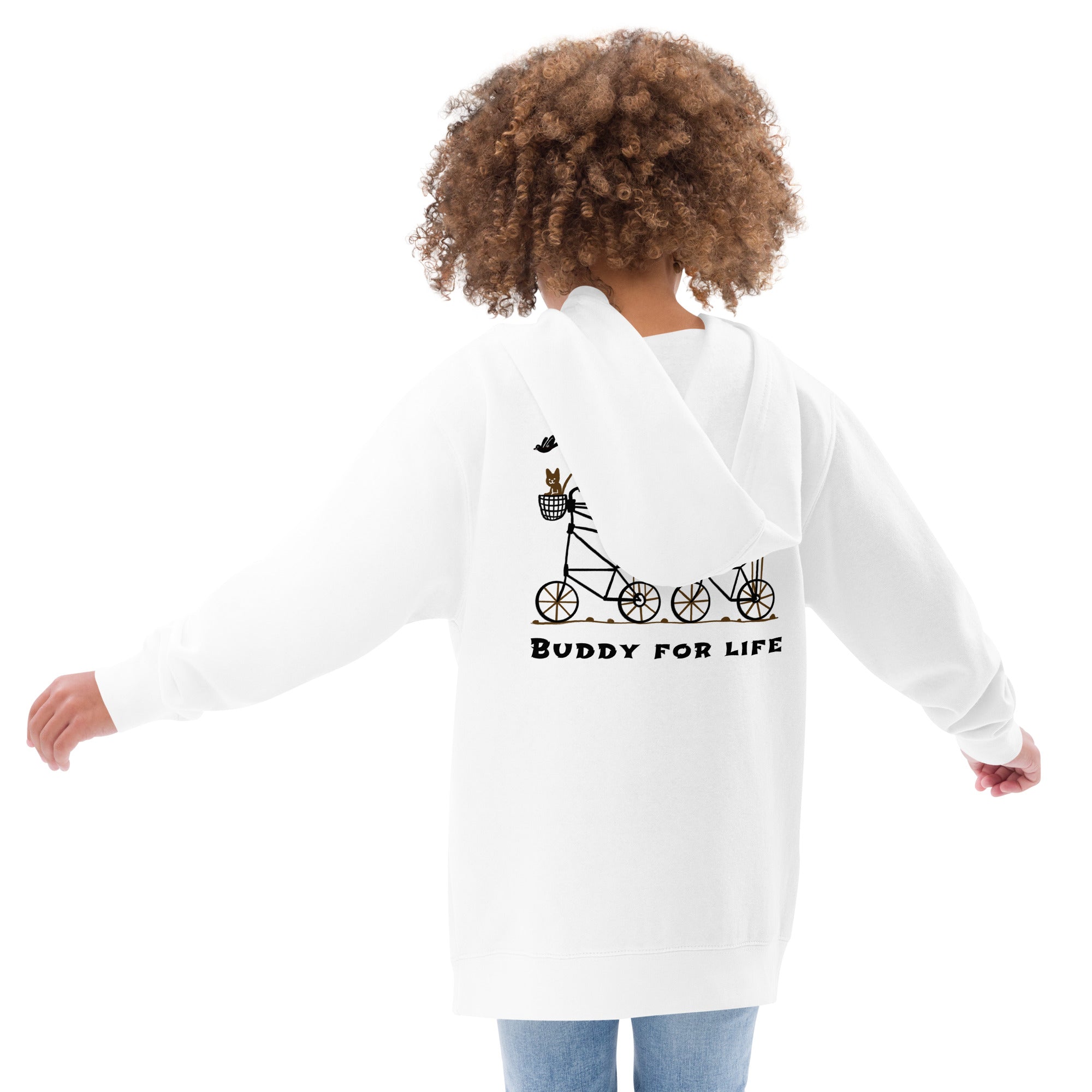 Buddy for life - Kids fleece hoodie (back print)