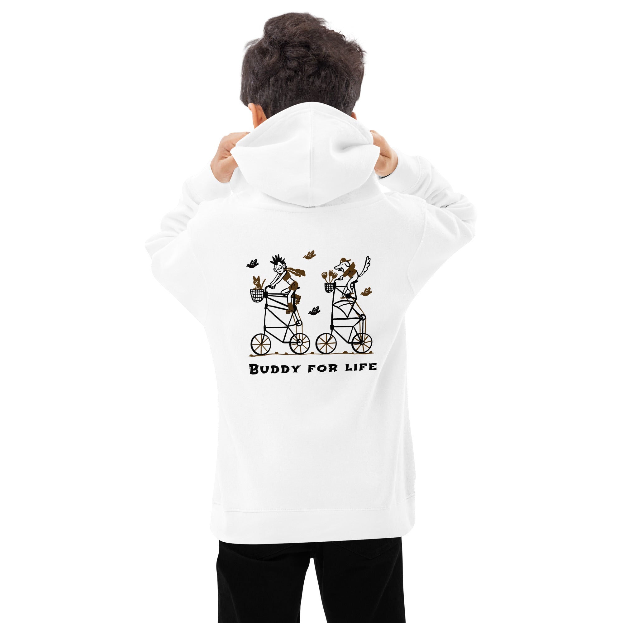 Buddy for life - Kids fleece hoodie (back print)