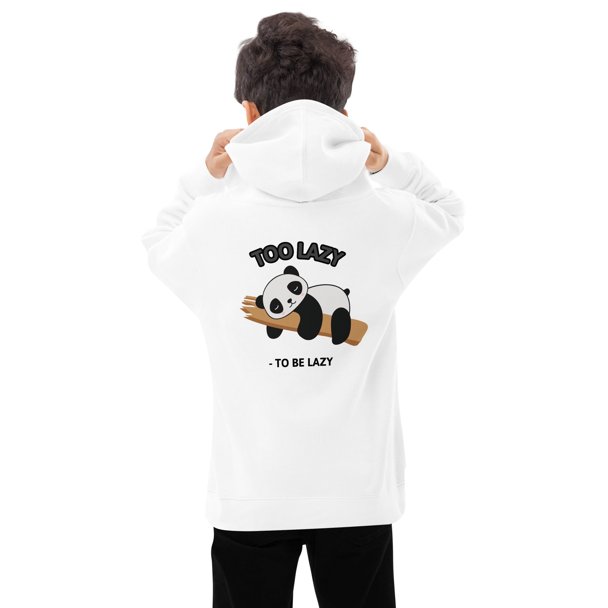 Too lazy to be lazy - Kids fleece hoodie (back print)