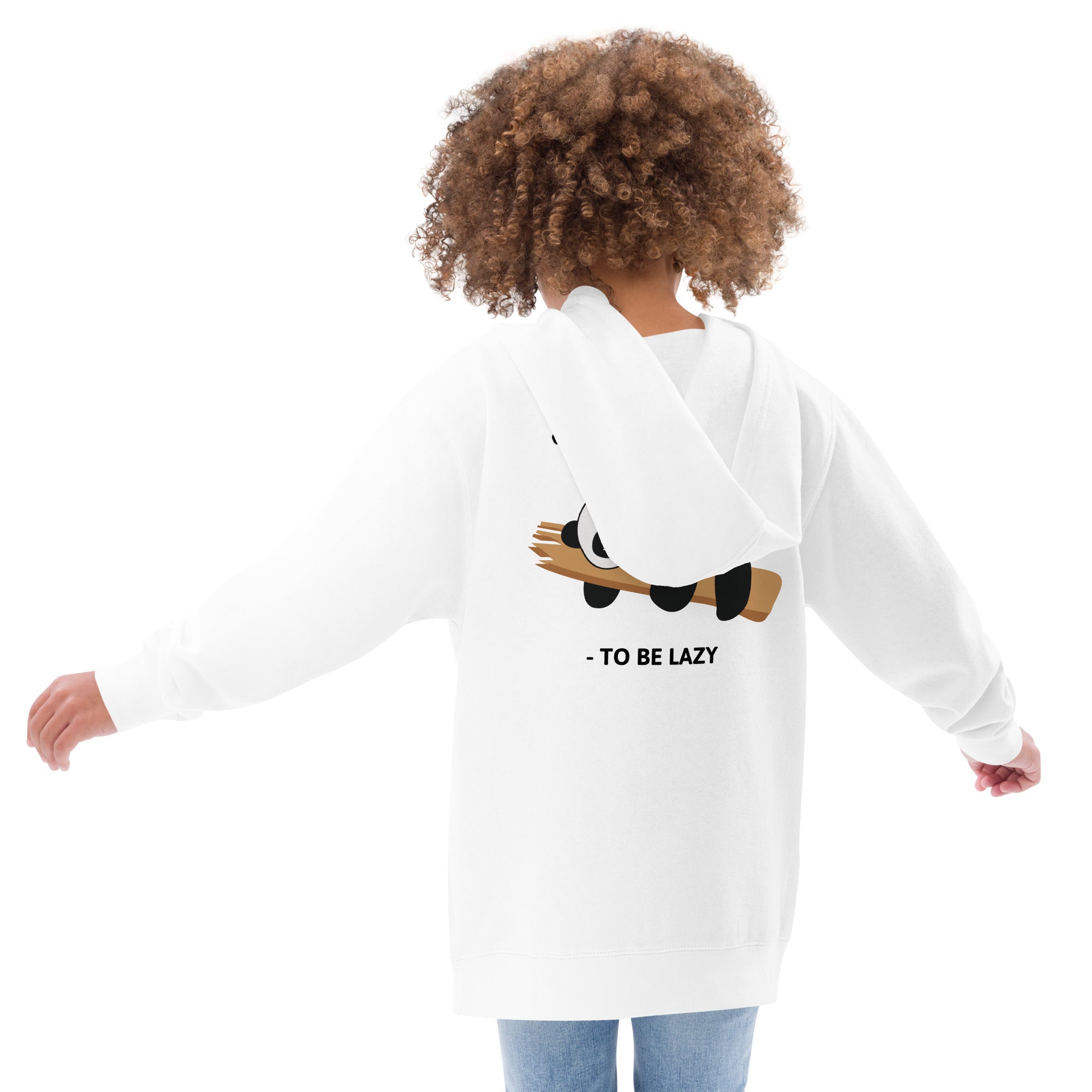 Too lazy to be lazy - Kids fleece hoodie (back print)