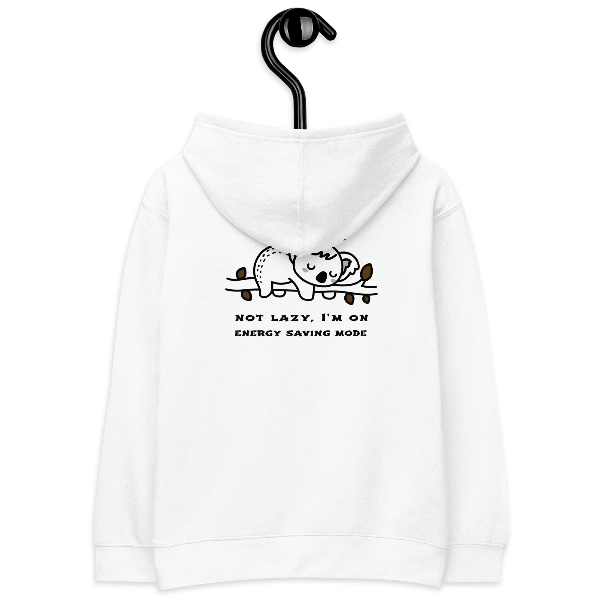 Not lazy, I'm on energy saving mode - Kids fleece hoodie (back print)