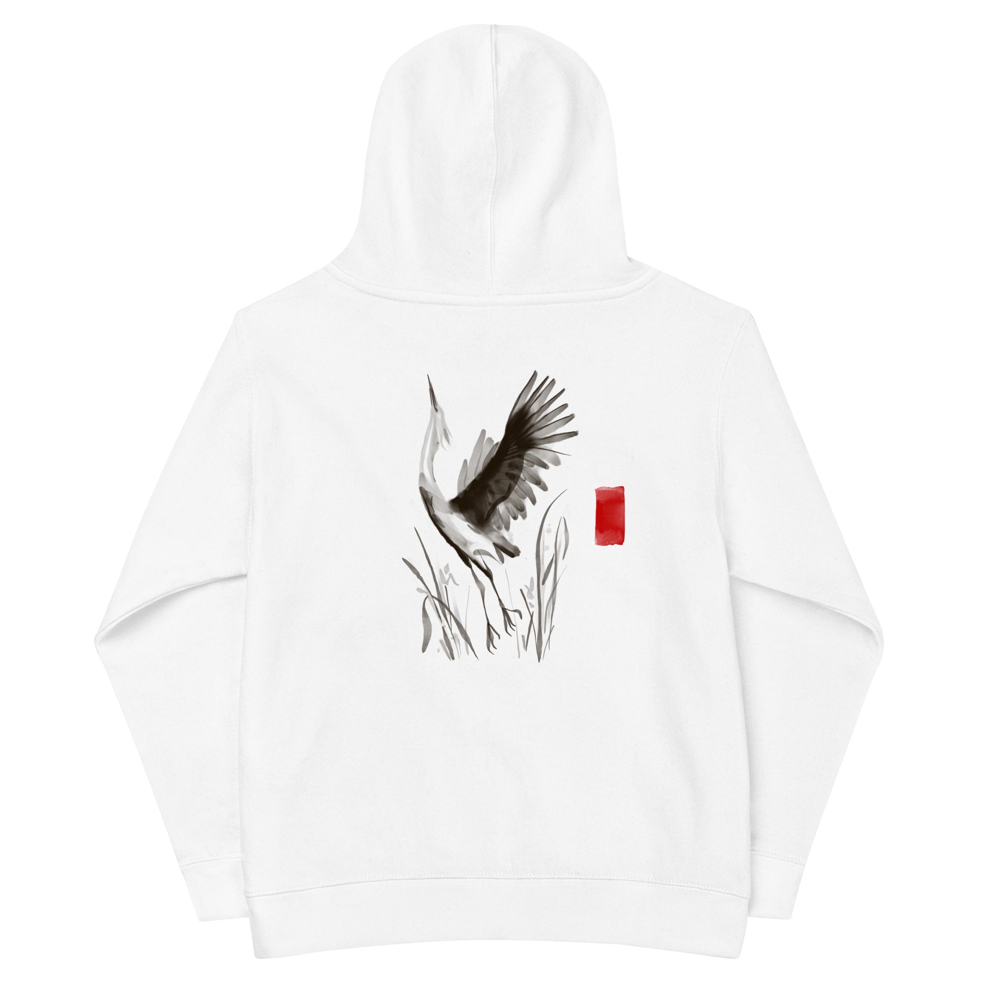 Sumi-e style - Kids fleece hoodie (back print)