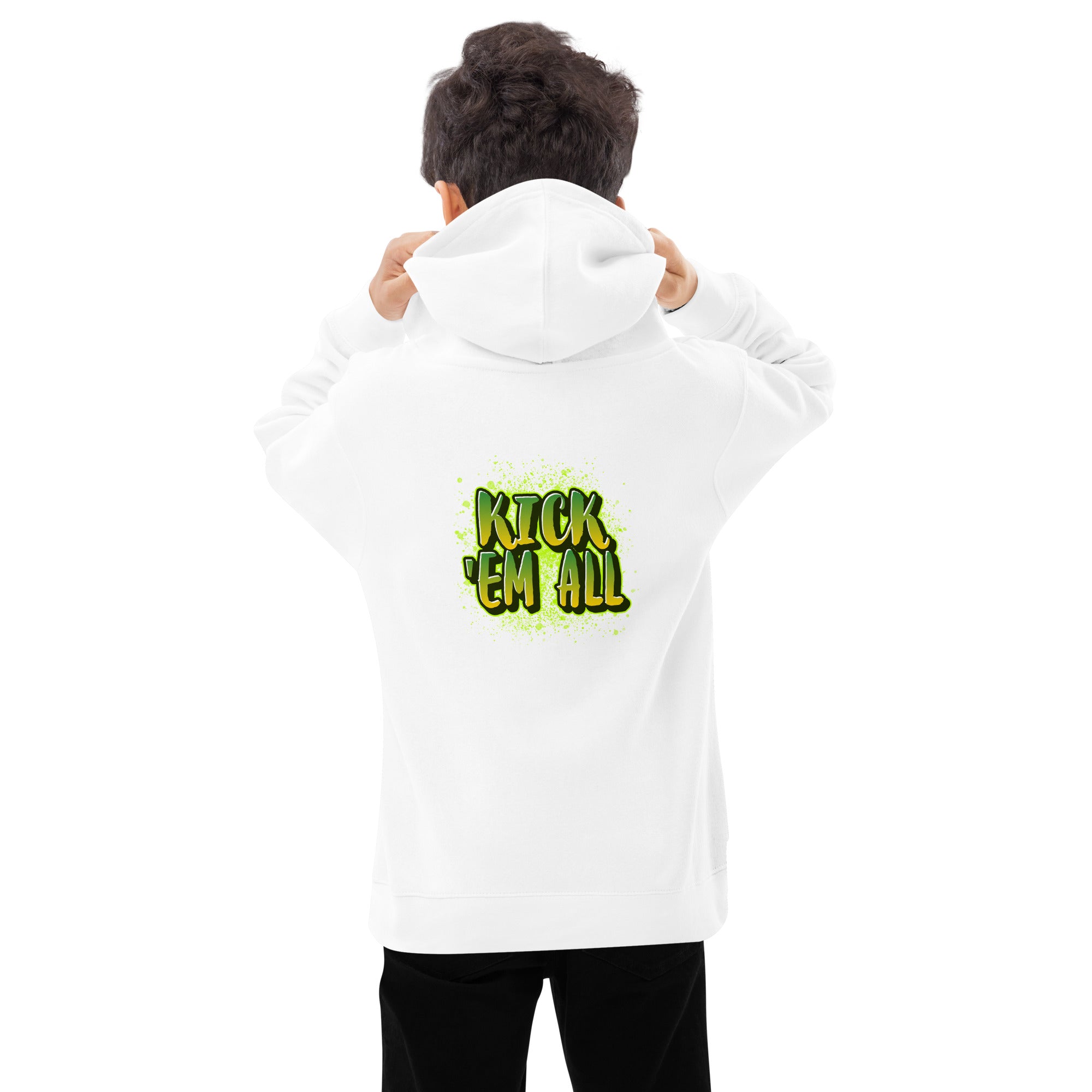 Kick'em all - Kids fleece hoodie (back print)