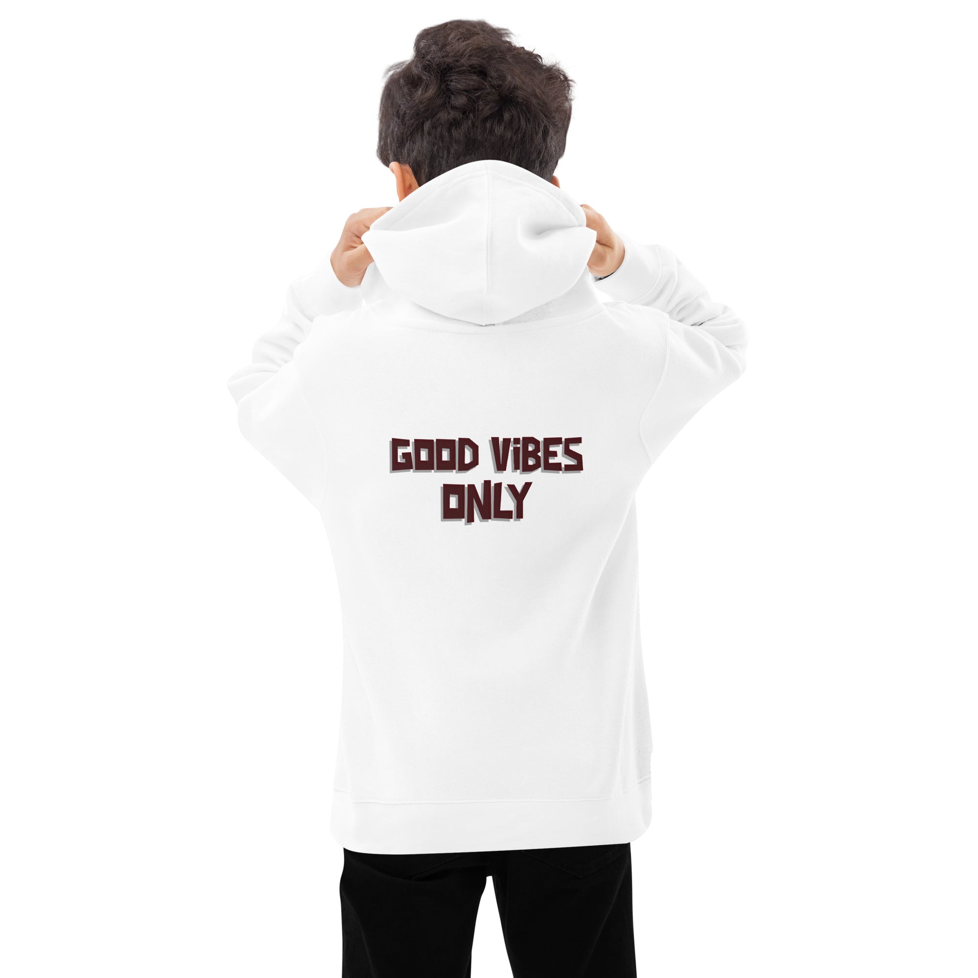 Good vibes only - Kids fleece hoodie (back print)