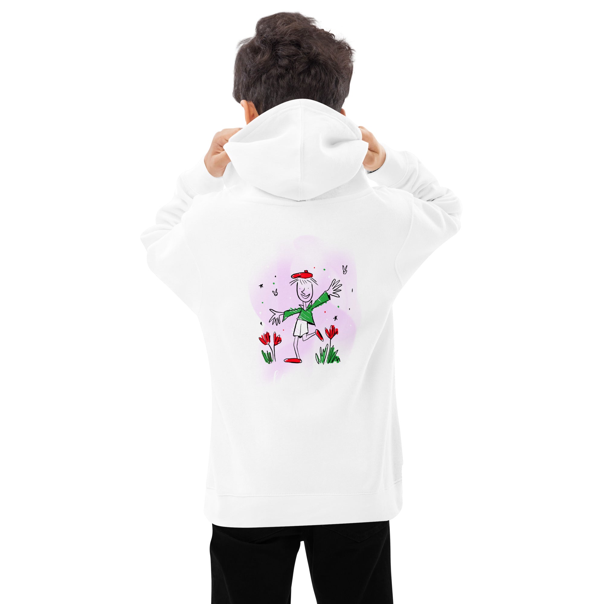 Love you - Kids fleece hoodie (back print)