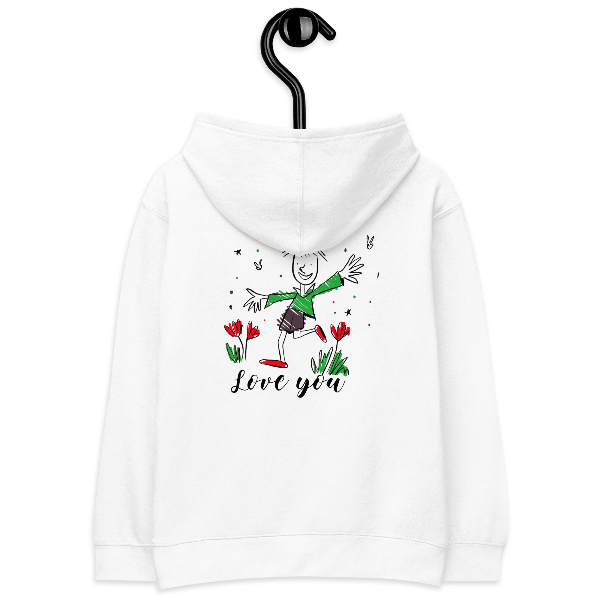 Love you - Kids fleece hoodie (back print)