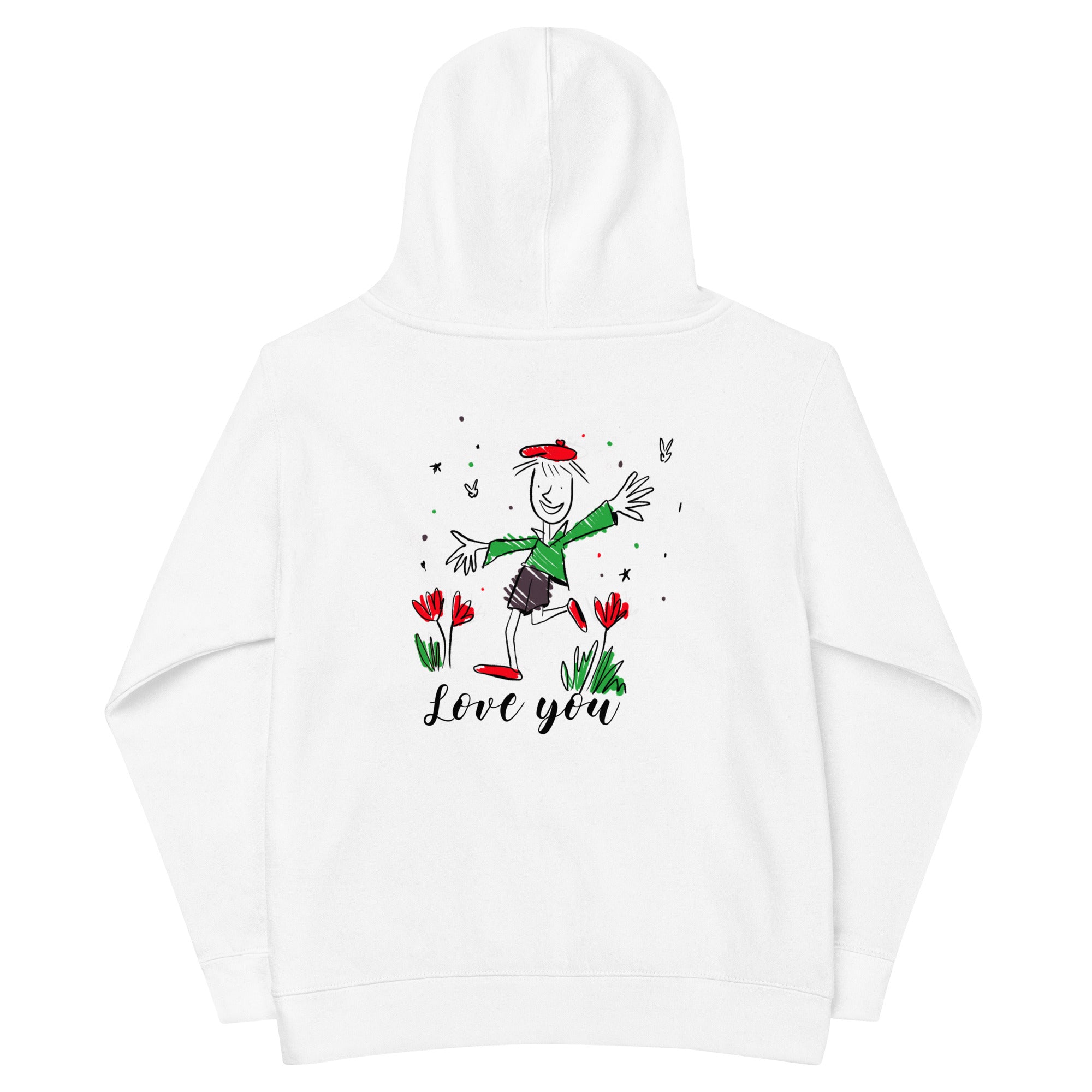 Love you - Kids fleece hoodie (back print)