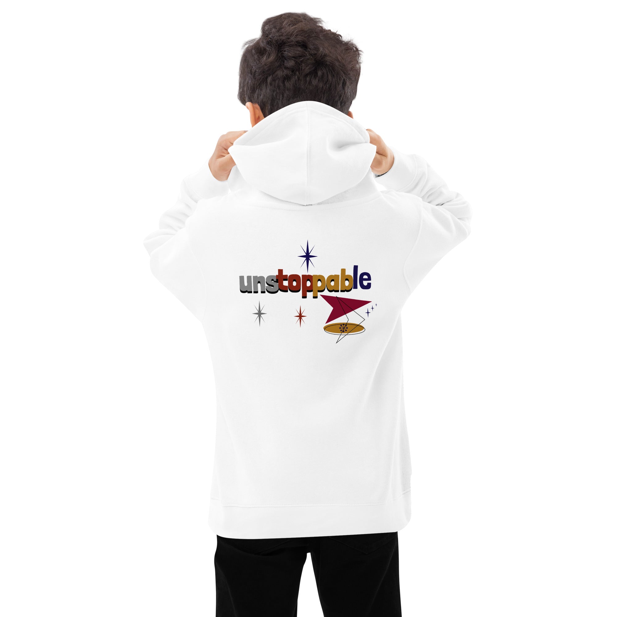 Unstoppable - Kids fleece hoodie (back print)