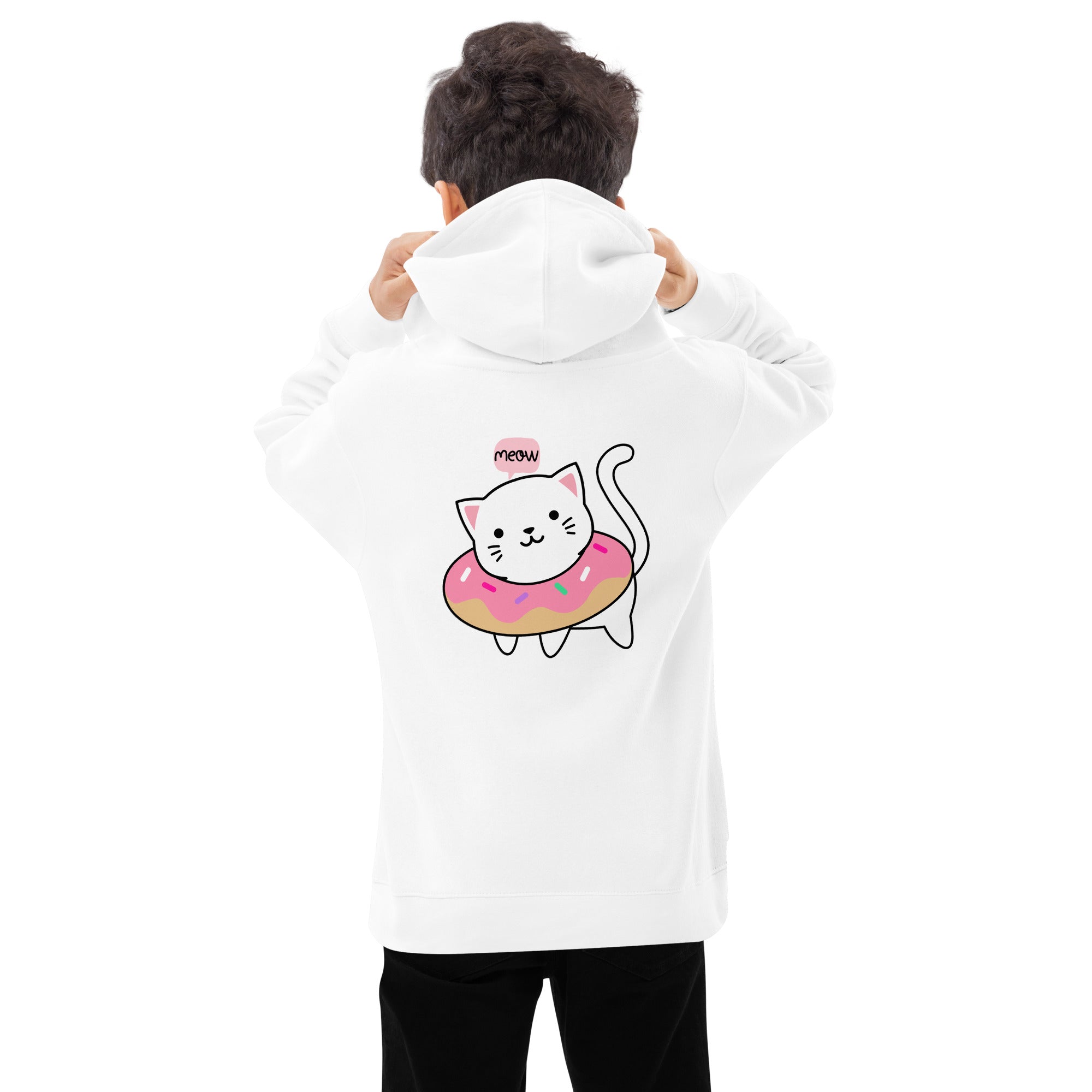 Meow V2 - Kids fleece hoodie (back print)