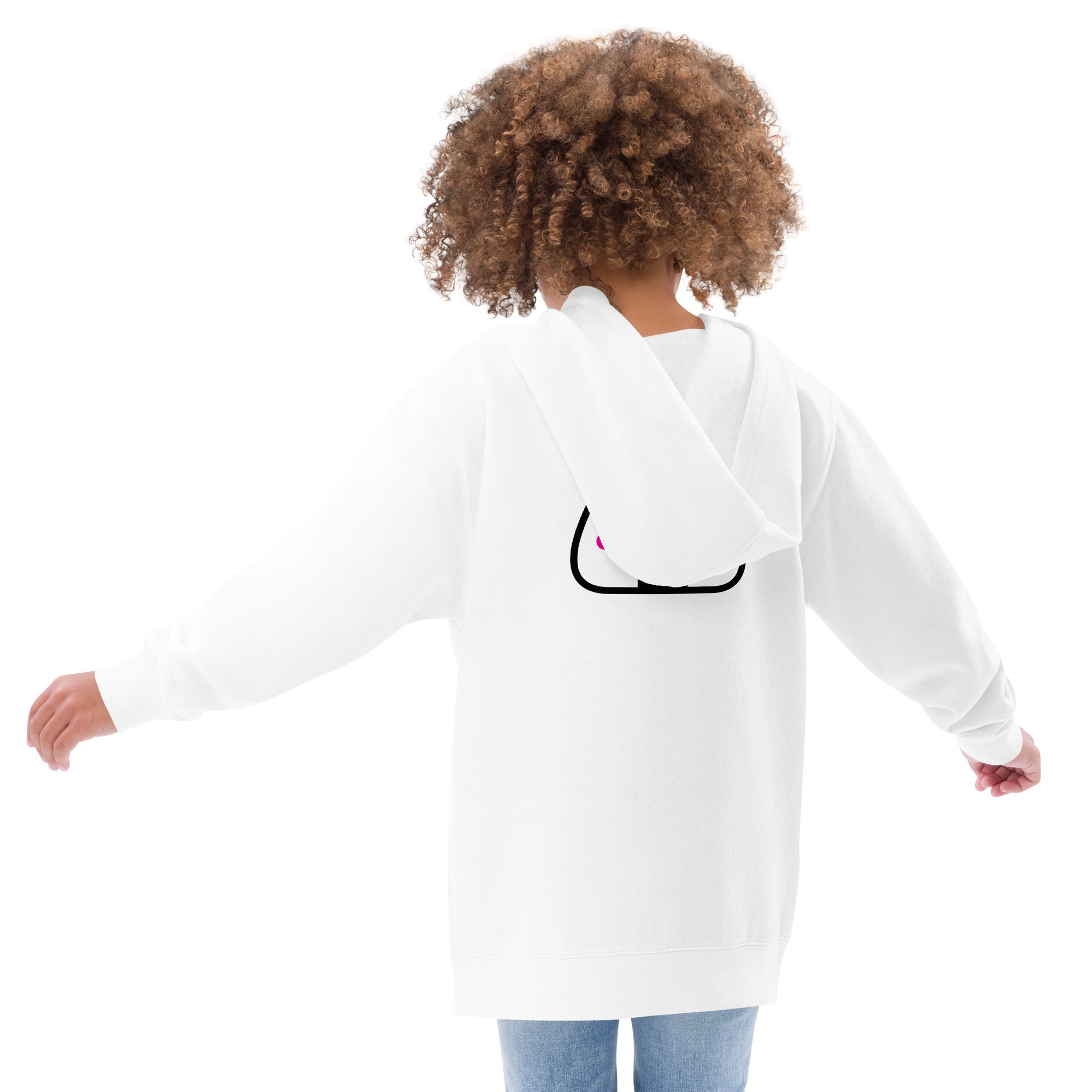 Kawaii Onigiri - Kids fleece hoodie (back print)