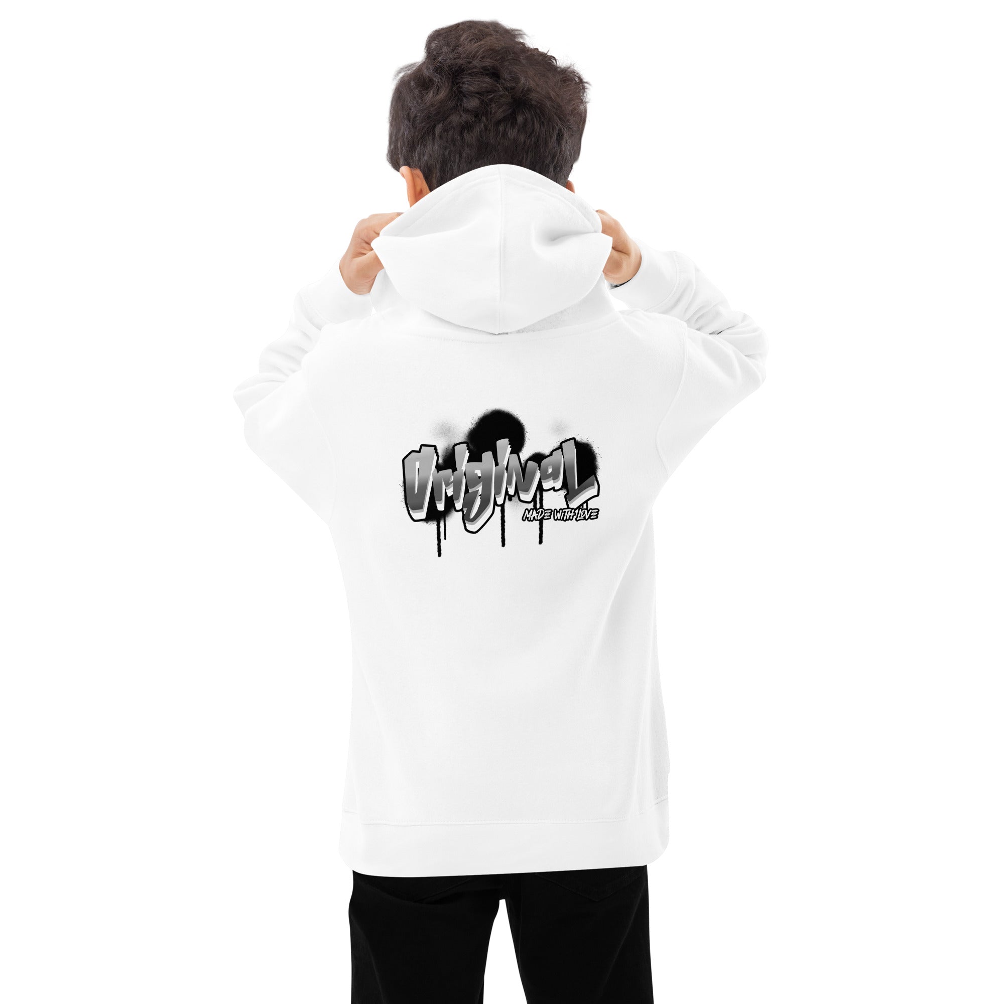 Original made with love - Kids fleece hoodie (back print)