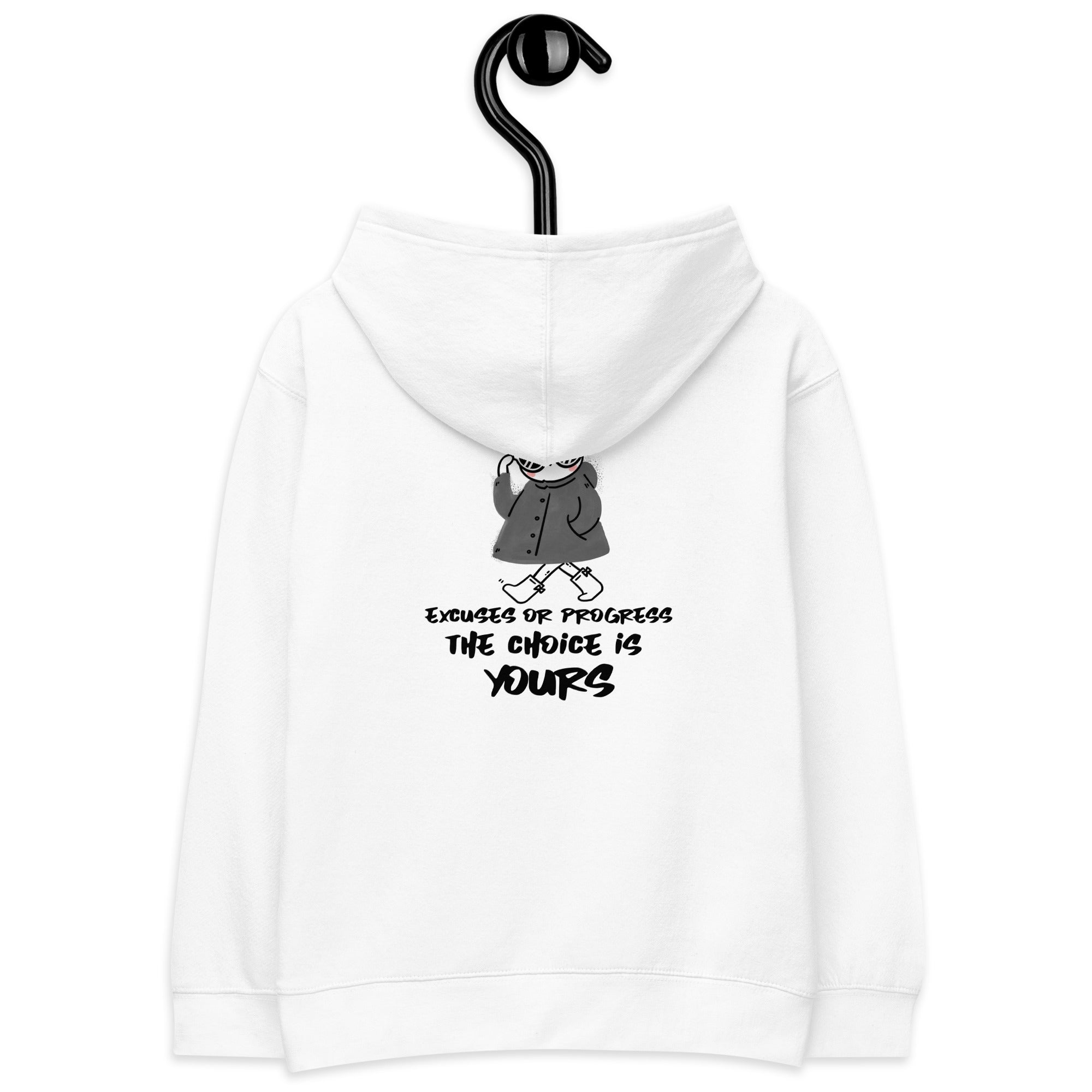 Excuses or Progress, the choice is yours - Kids fleece hoodie (back print)