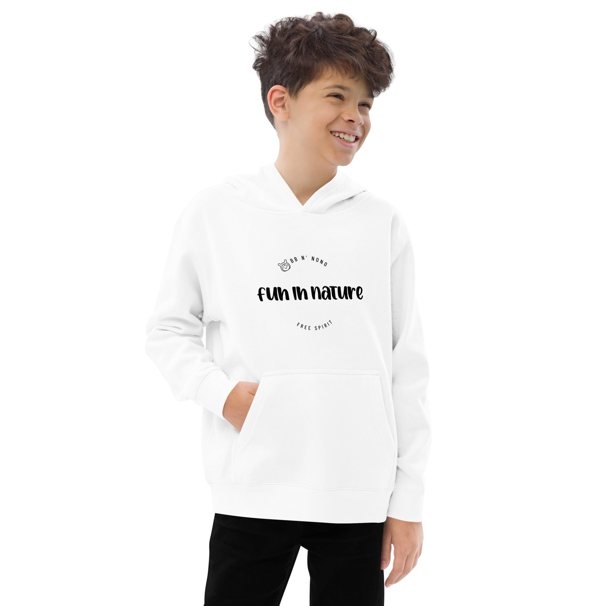 Fun in nature with logo - Kids fleece hoodie