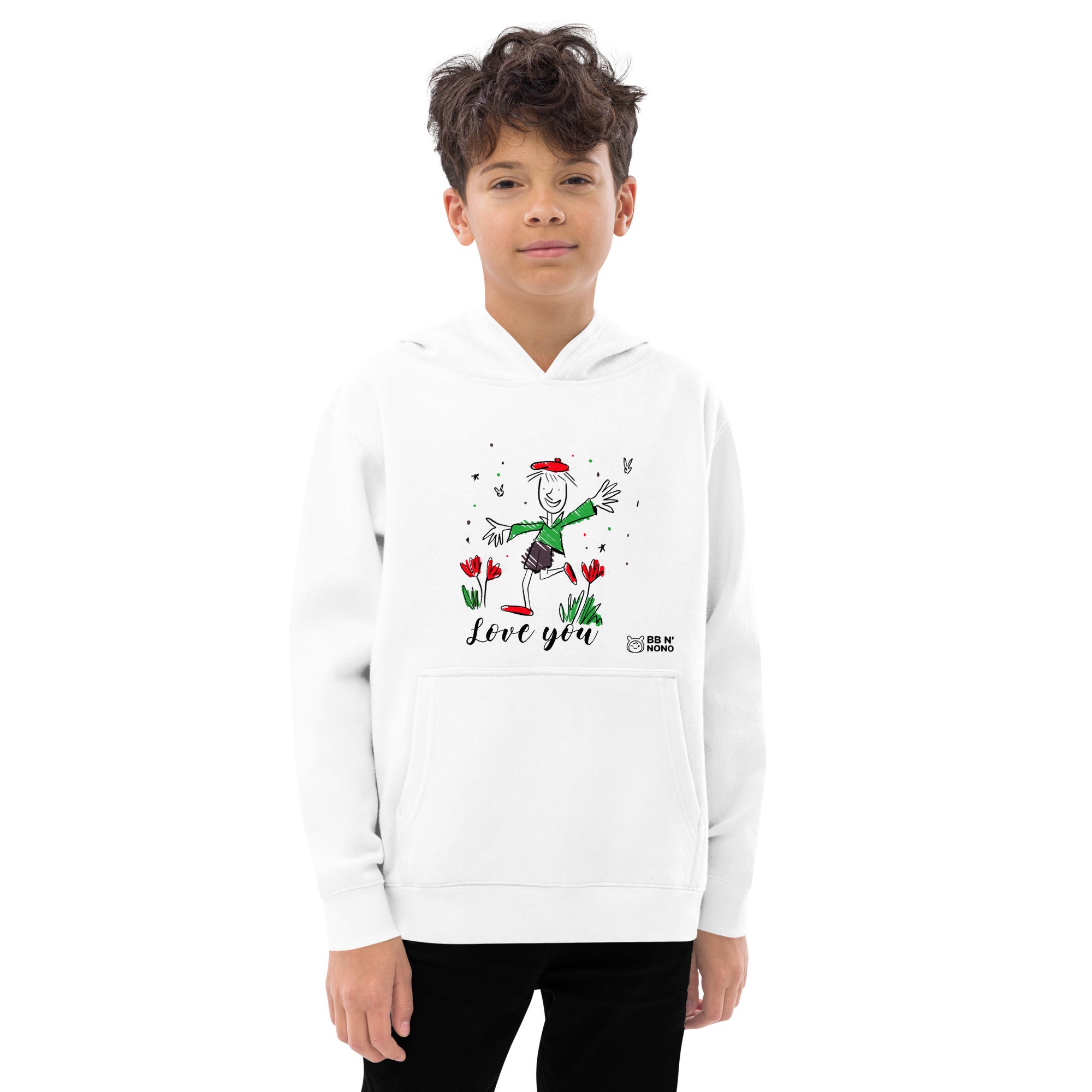 Love you - Kids fleece hoodie