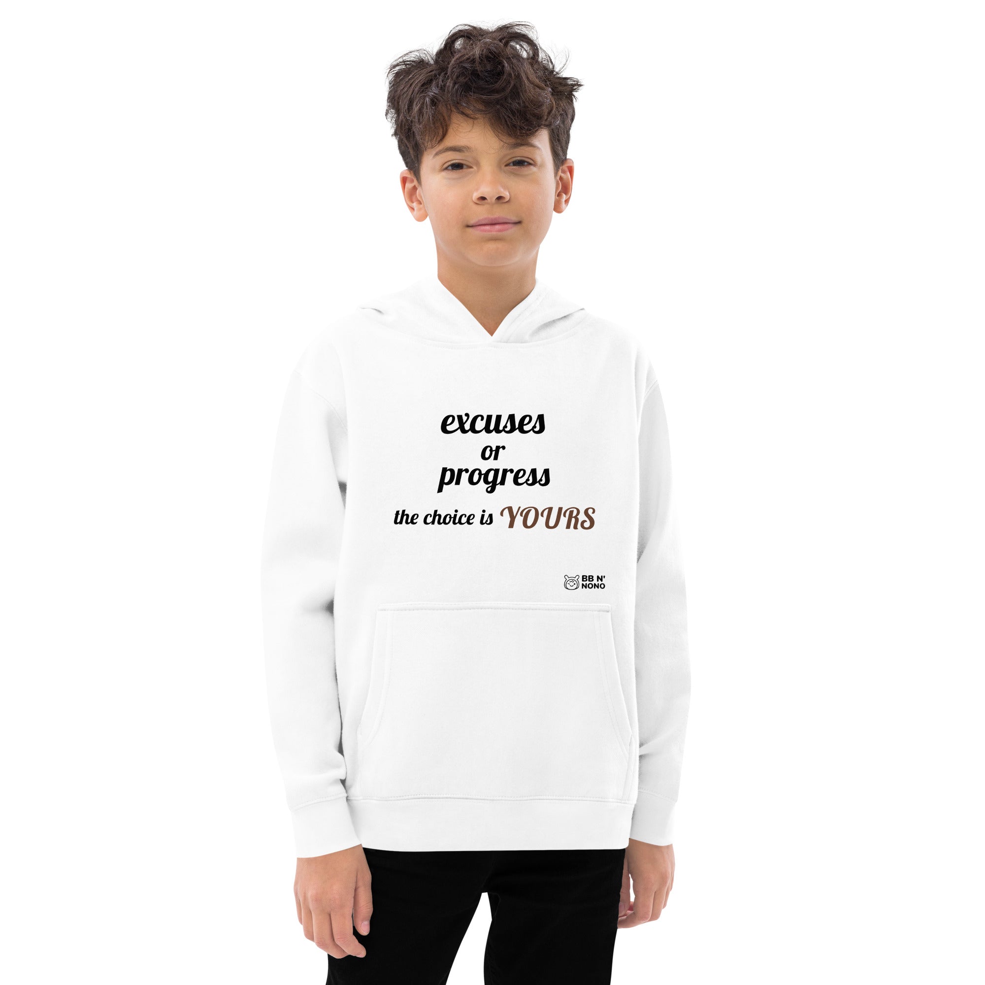 Excuses or Progress, the choice is yours V - Kids fleece hoodie