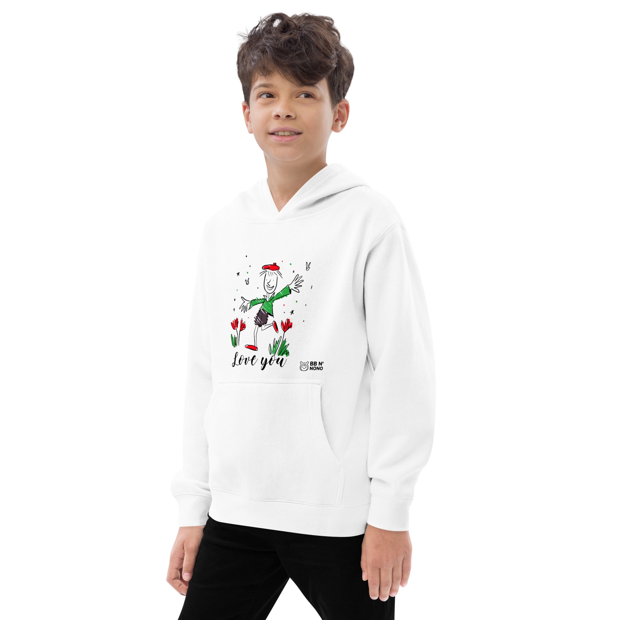 Love you - Kids fleece hoodie