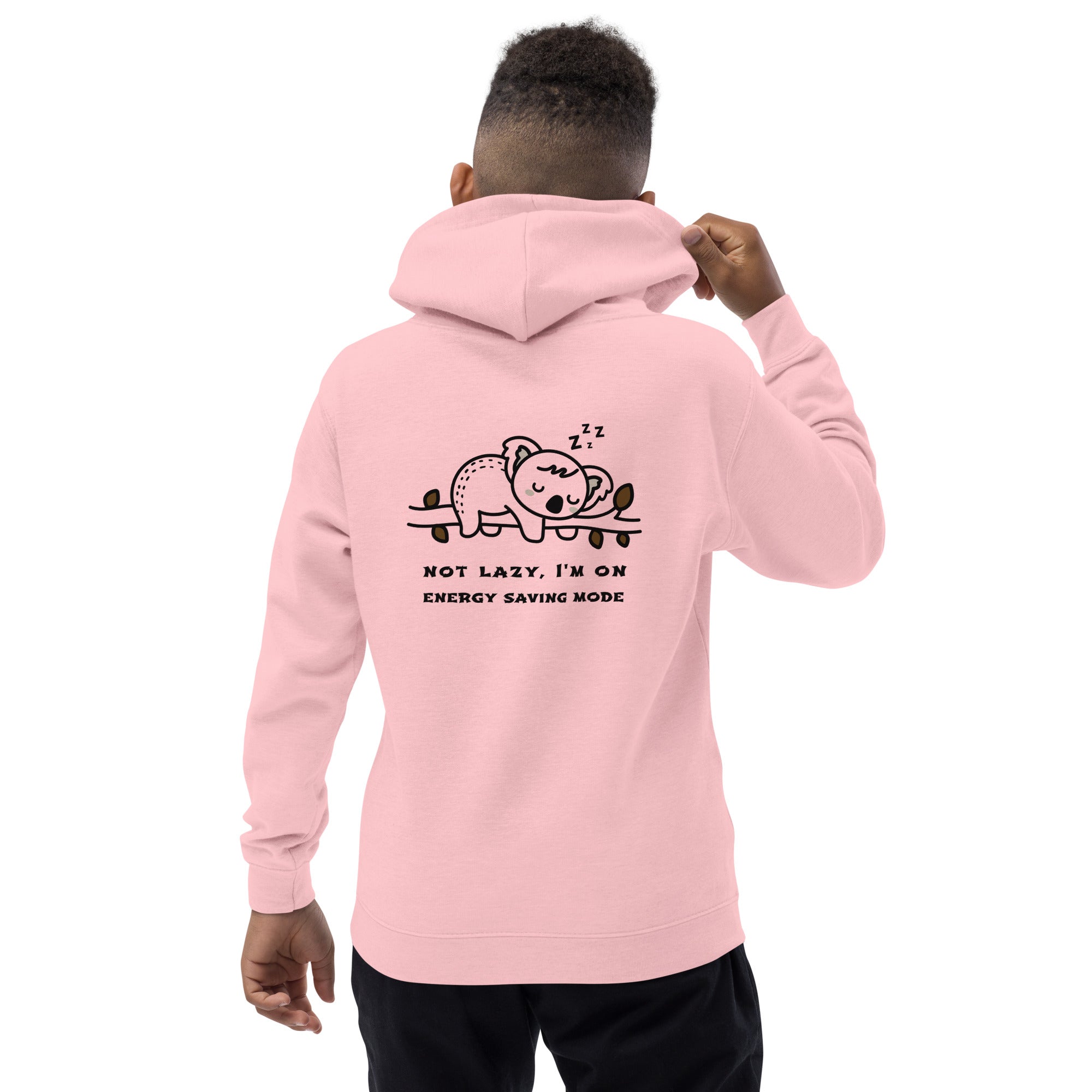 Not lazy, I'm on energy saving mode - Kids Hoodie (back print)