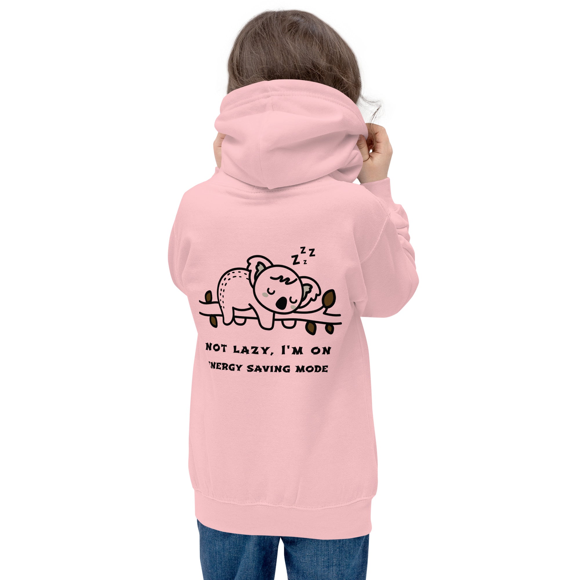 Not lazy, I'm on energy saving mode - Kids Hoodie (back print)