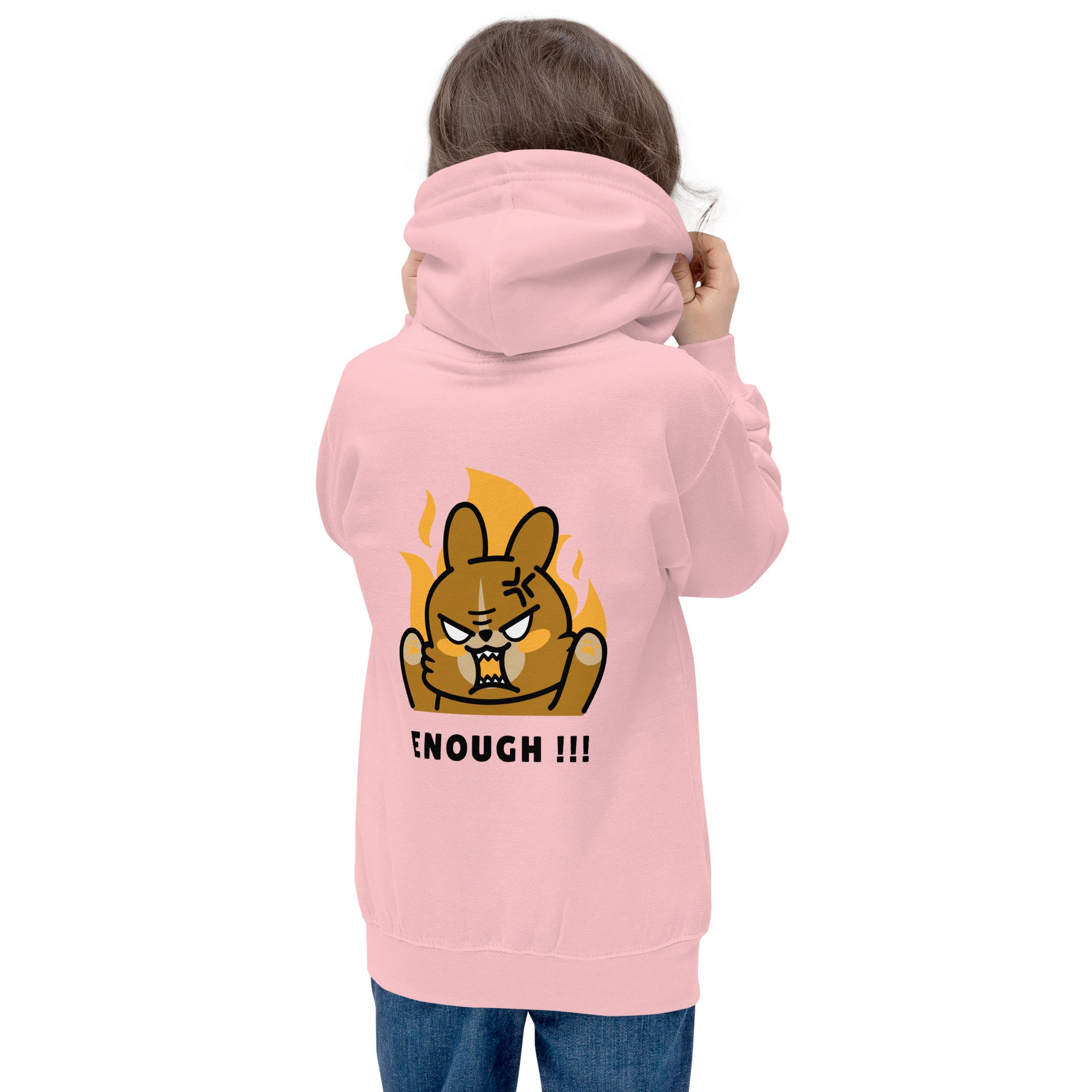 Enough!! - Kids Hoodie (back print)