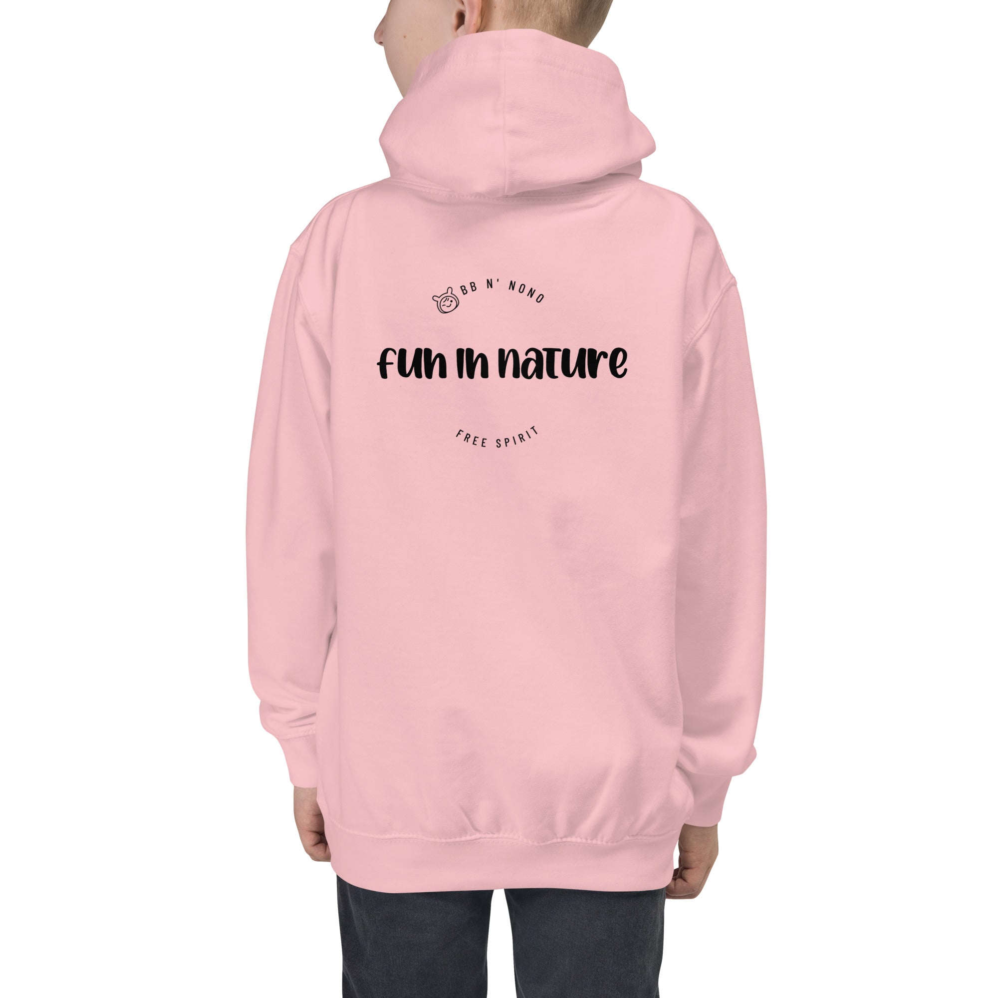 Fun in nature with logo - Kids Hoodie (back print)