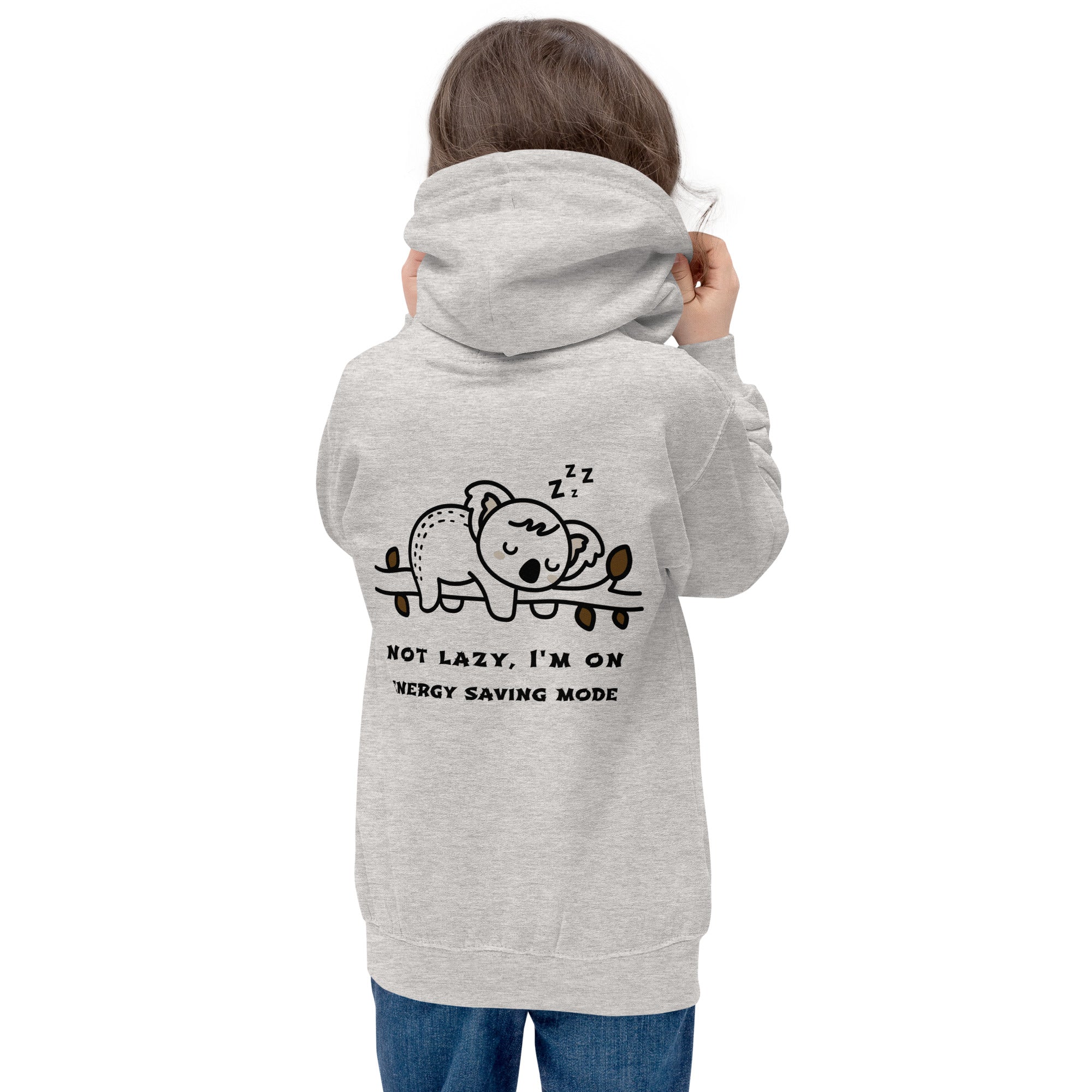 Not lazy, I'm on energy saving mode - Kids Hoodie (back print)