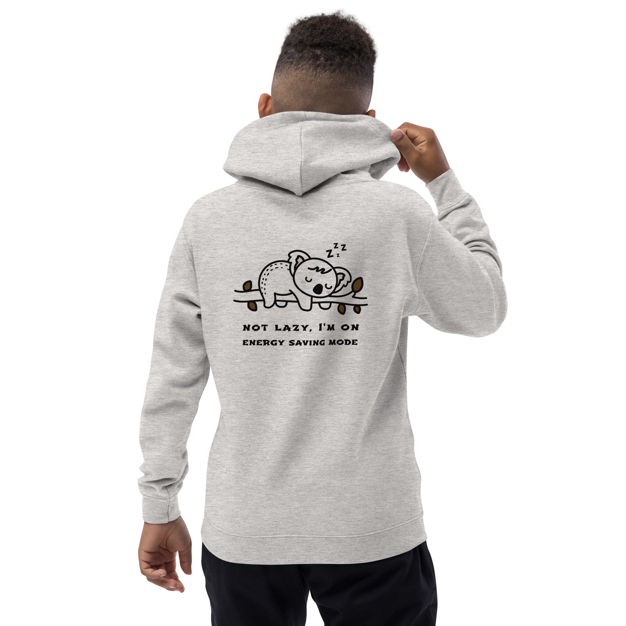 Not lazy, I'm on energy saving mode - Kids Hoodie (back print)