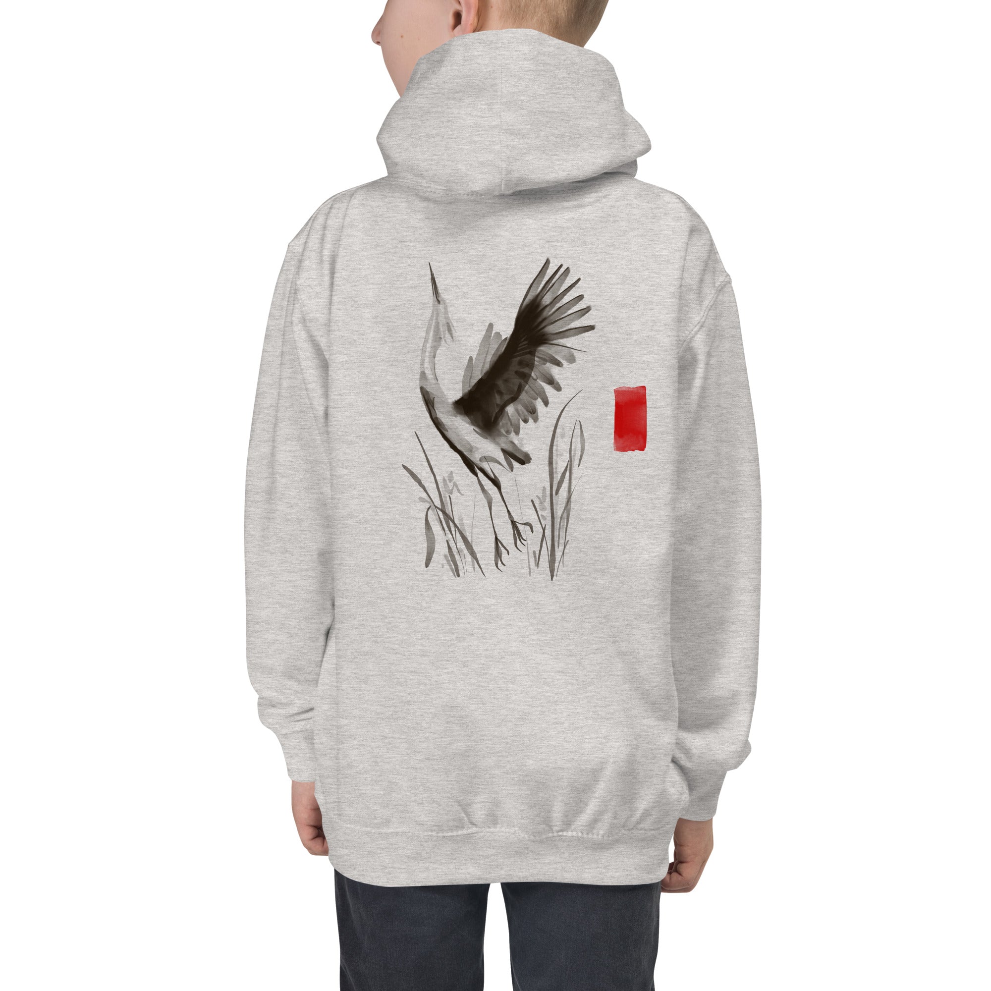 Sumi-e style - Kids Hoodie (back print)