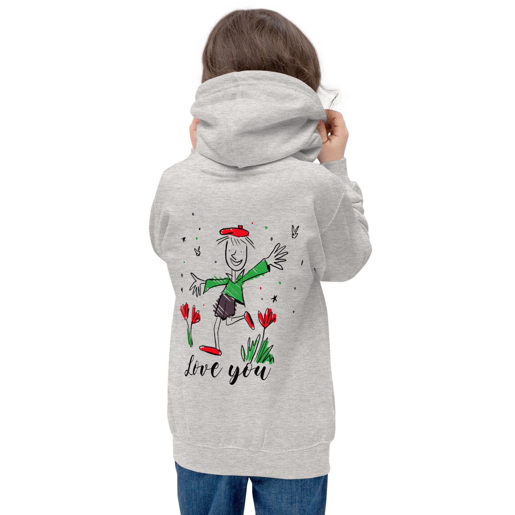 Love you - Kids Hoodie (back print)